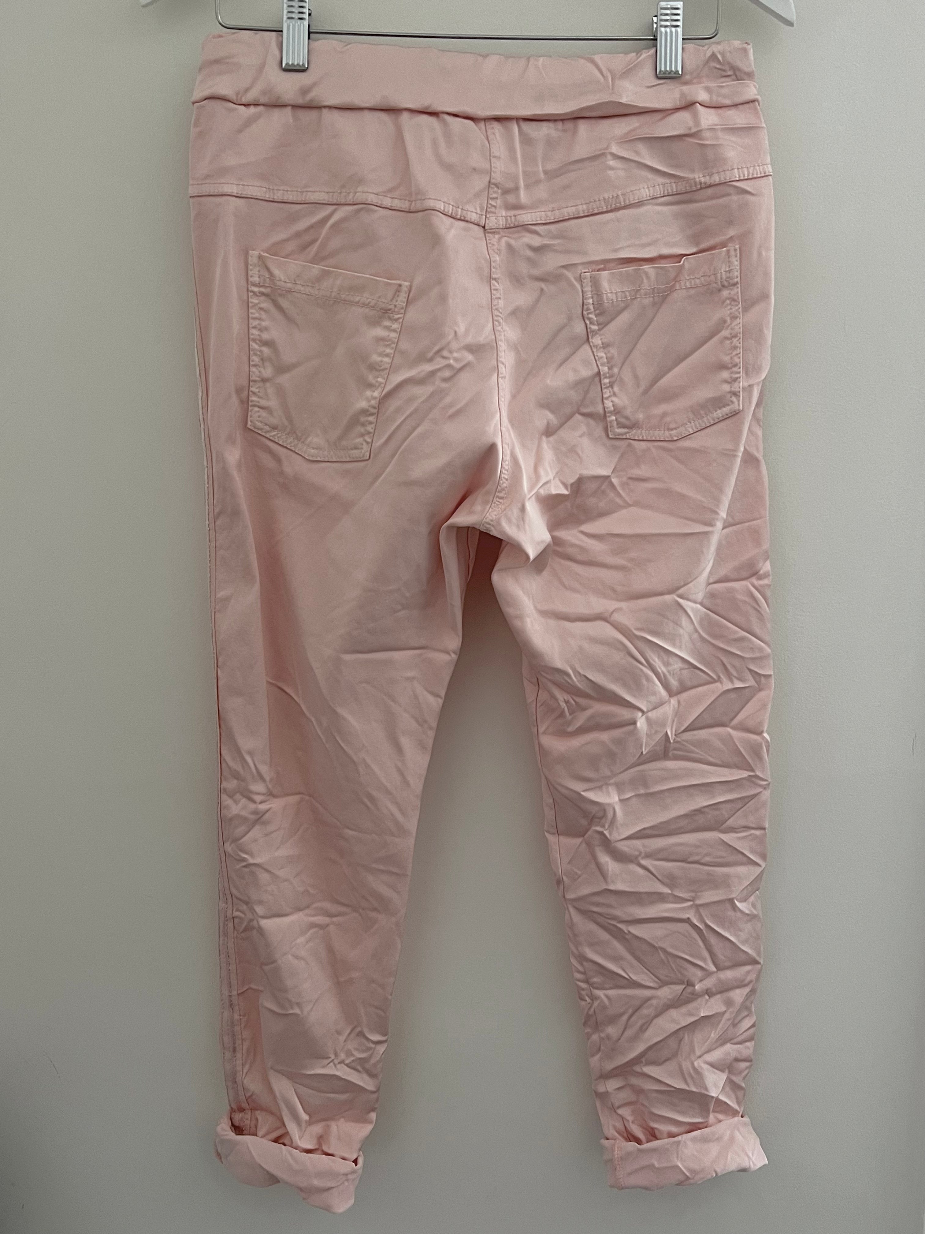 Super Stretch Glossy Joggers in Soft Pink