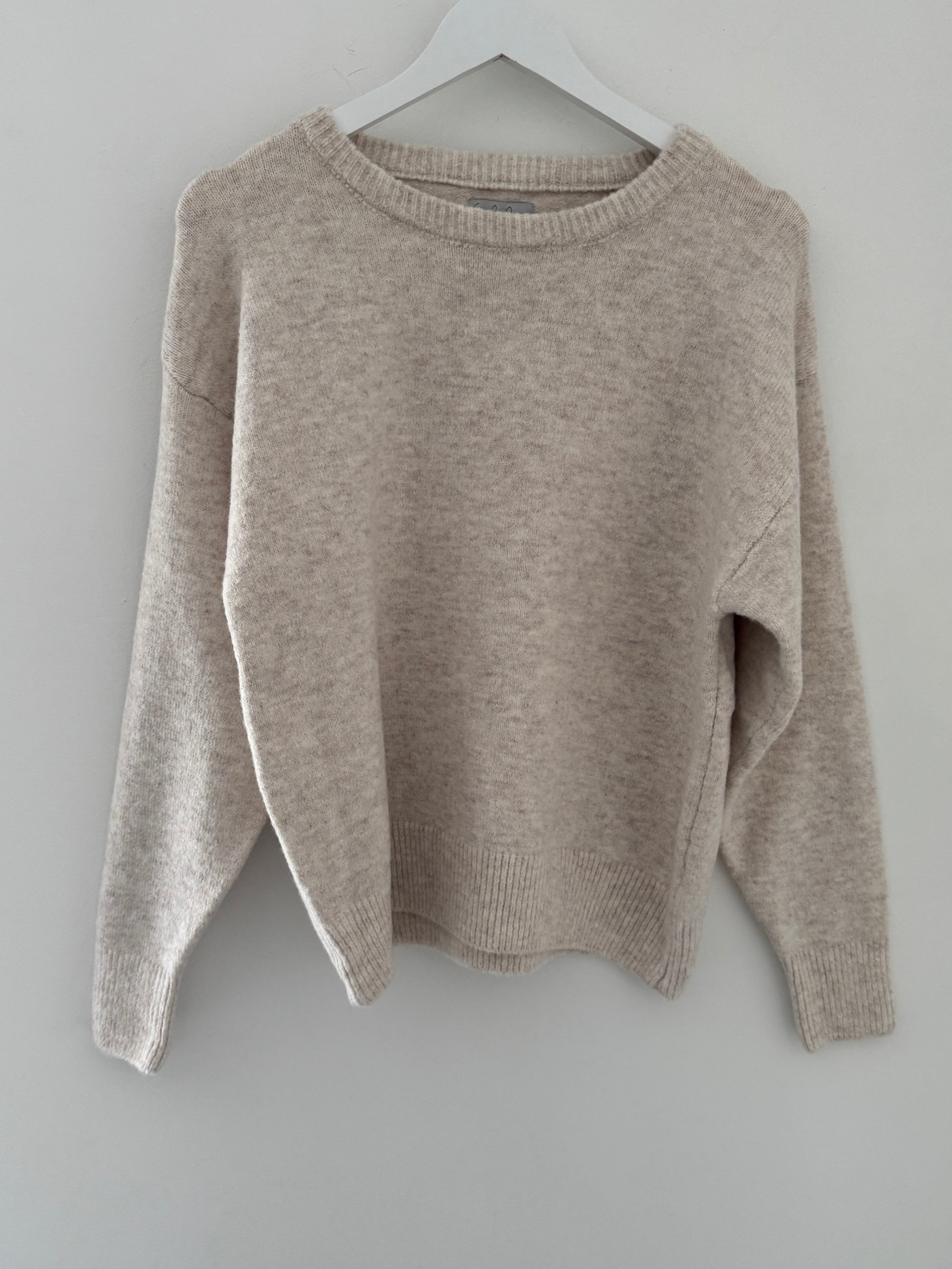 Soft & Cosy Round Neck Jumper in Stone