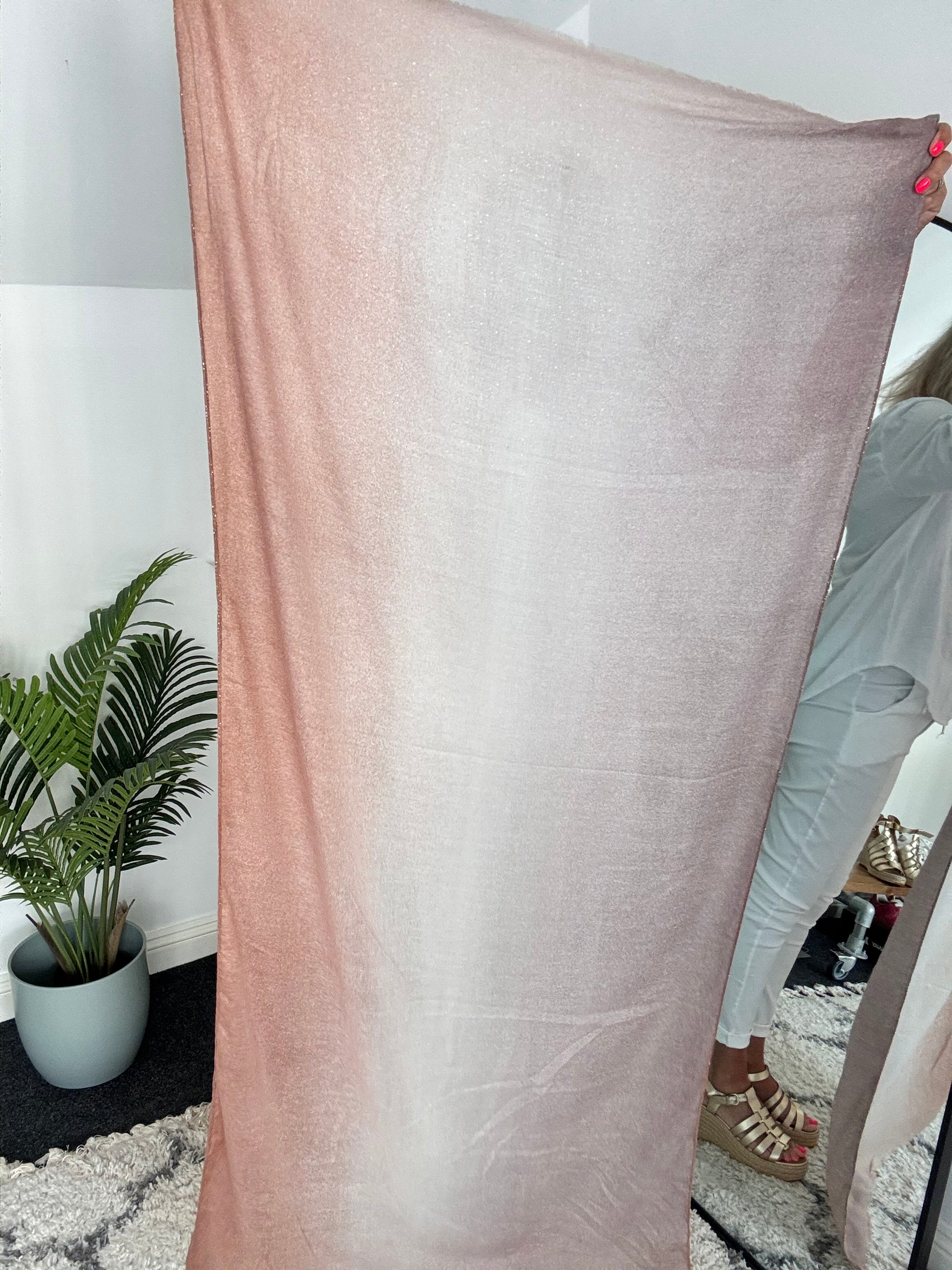 Metallic Fleck Scarf in Pinky Copper & Mocha