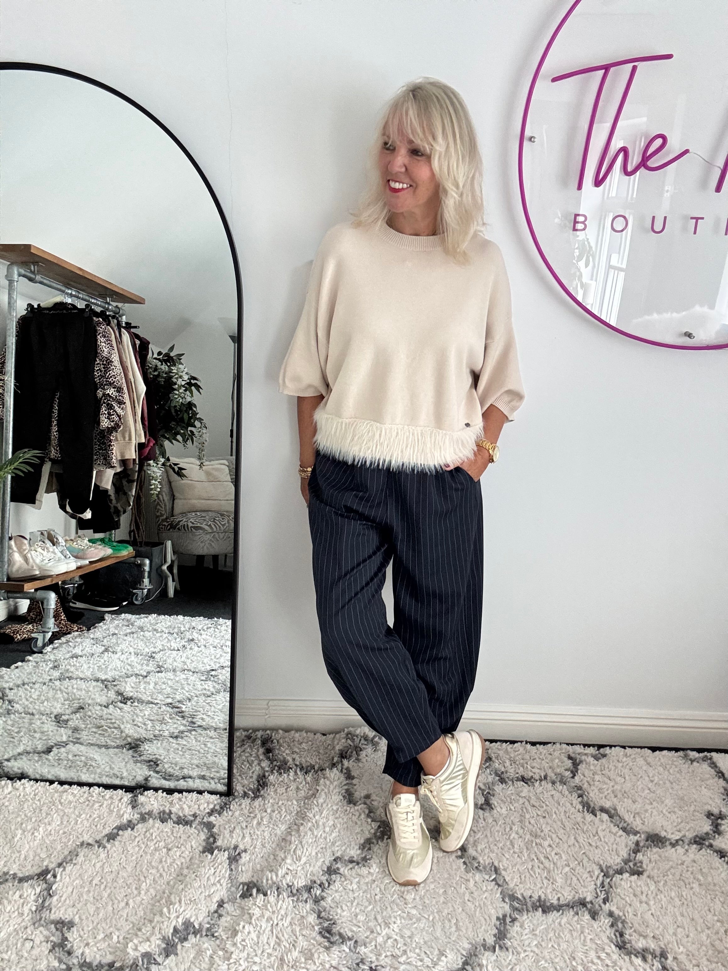 Luxe Fringe Jumper in Ecru