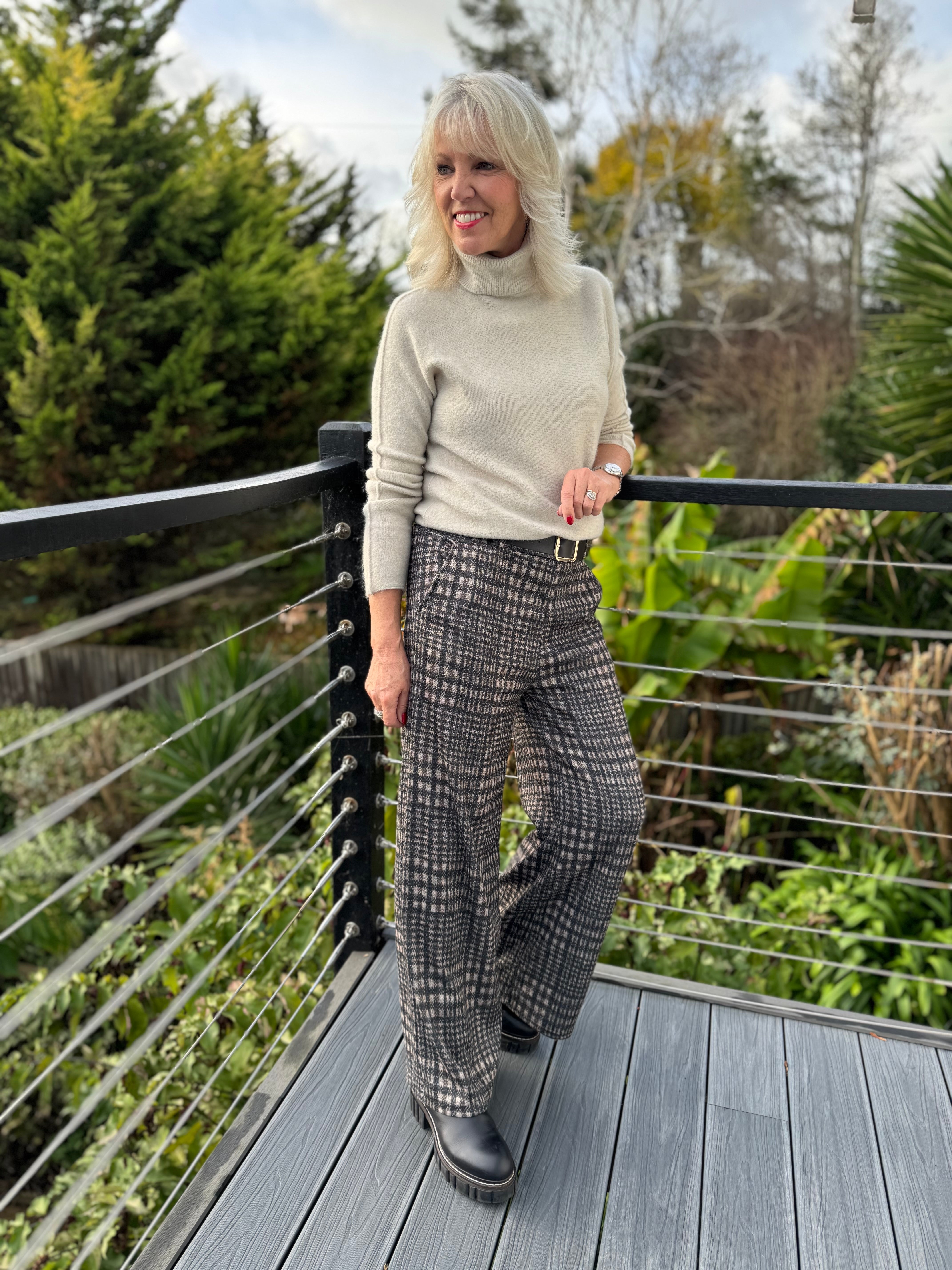 Simple Roll Neck Jumper in Latte