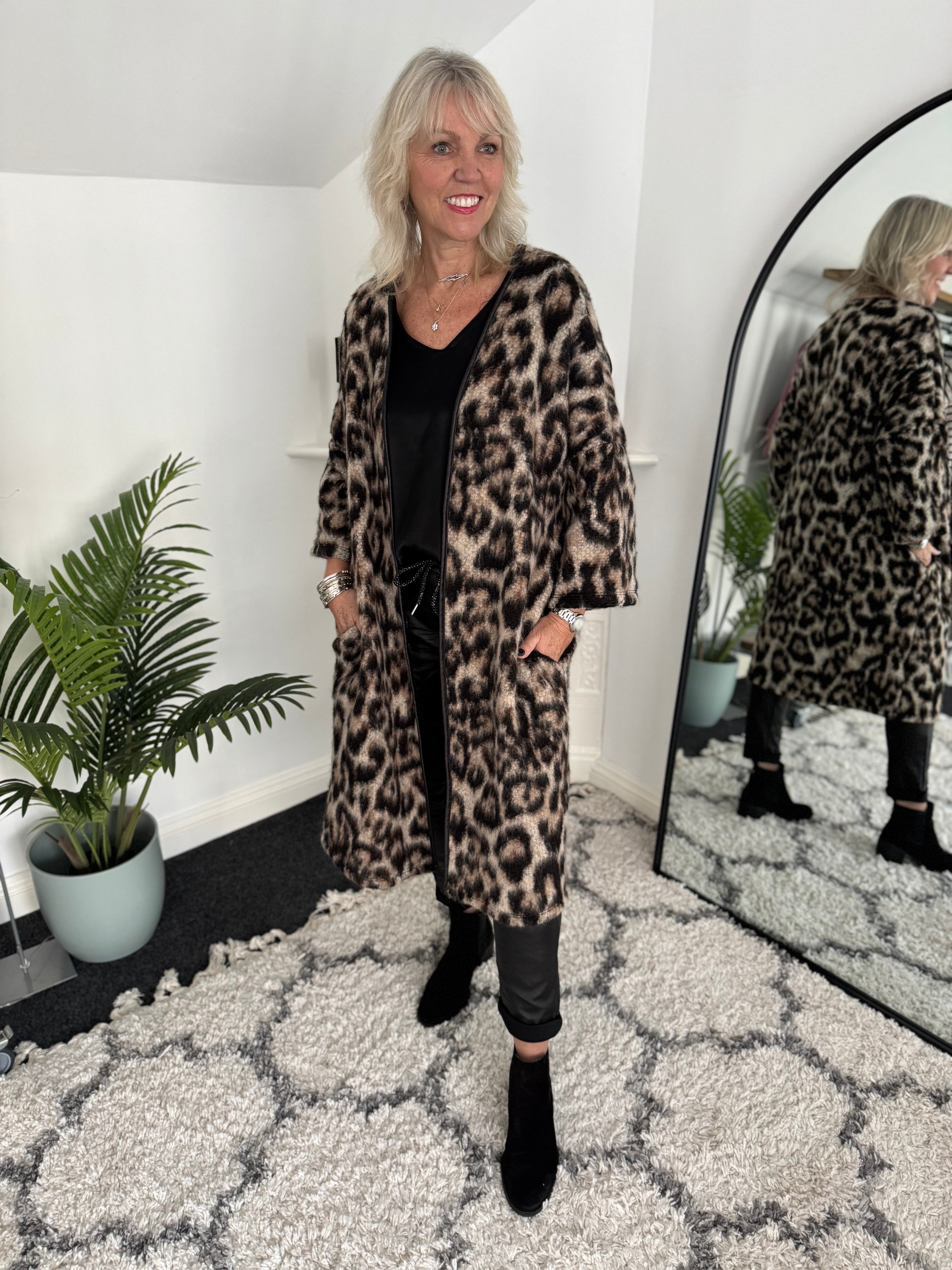 Soft Coatigan in Leopard