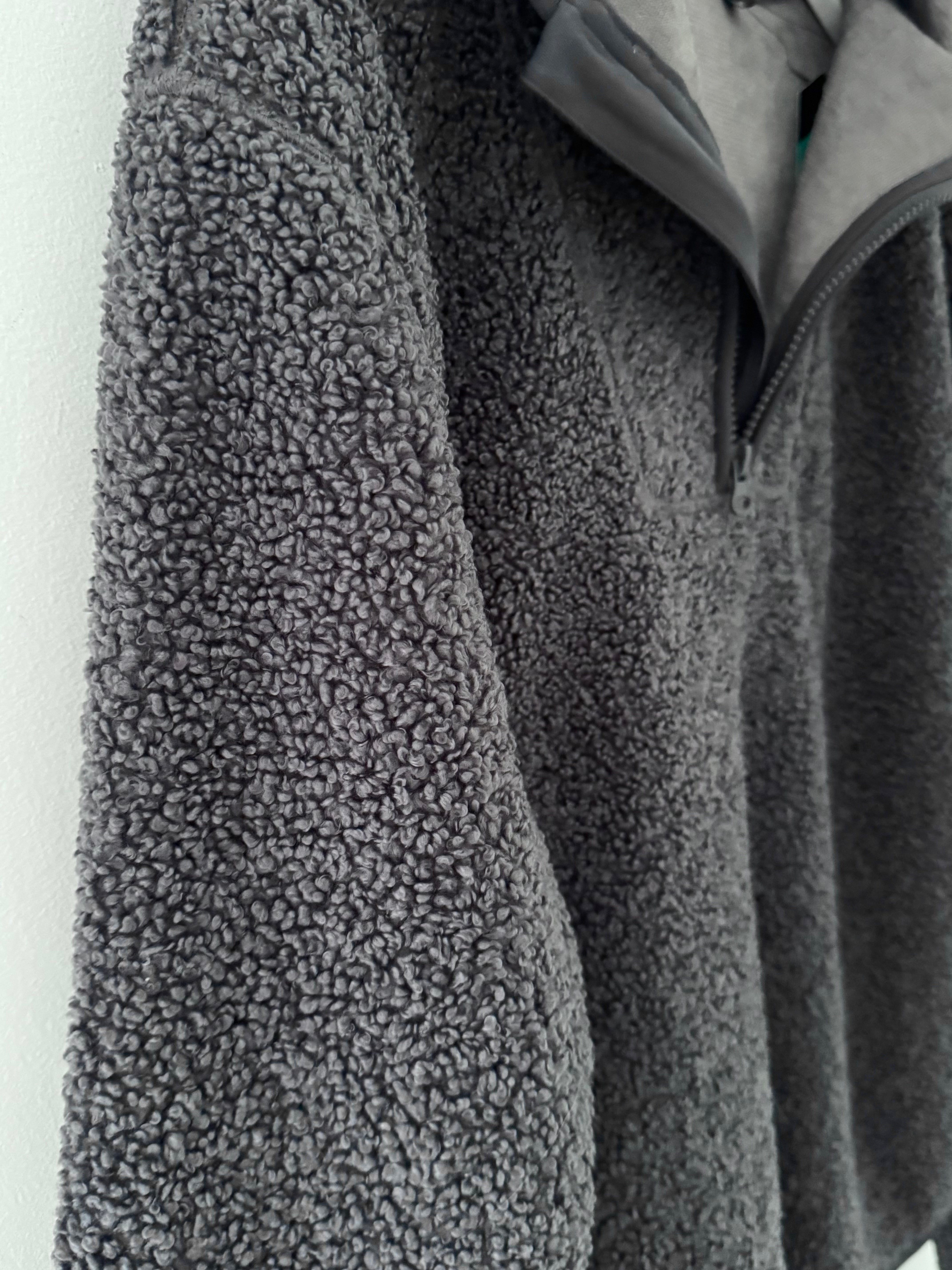 Sherpa Fleece Hoodie in Charcoal