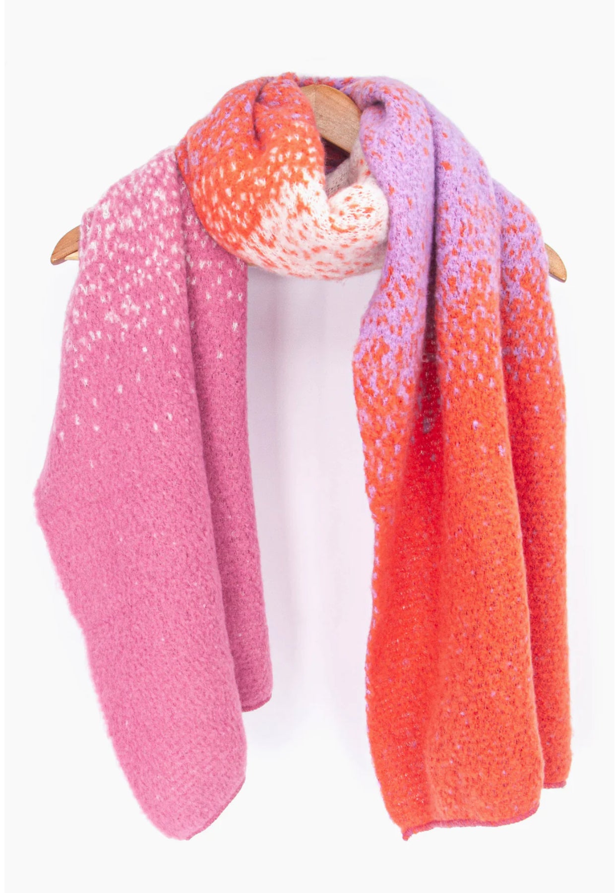 Ombré Cosy Scarf in Pink & Orange