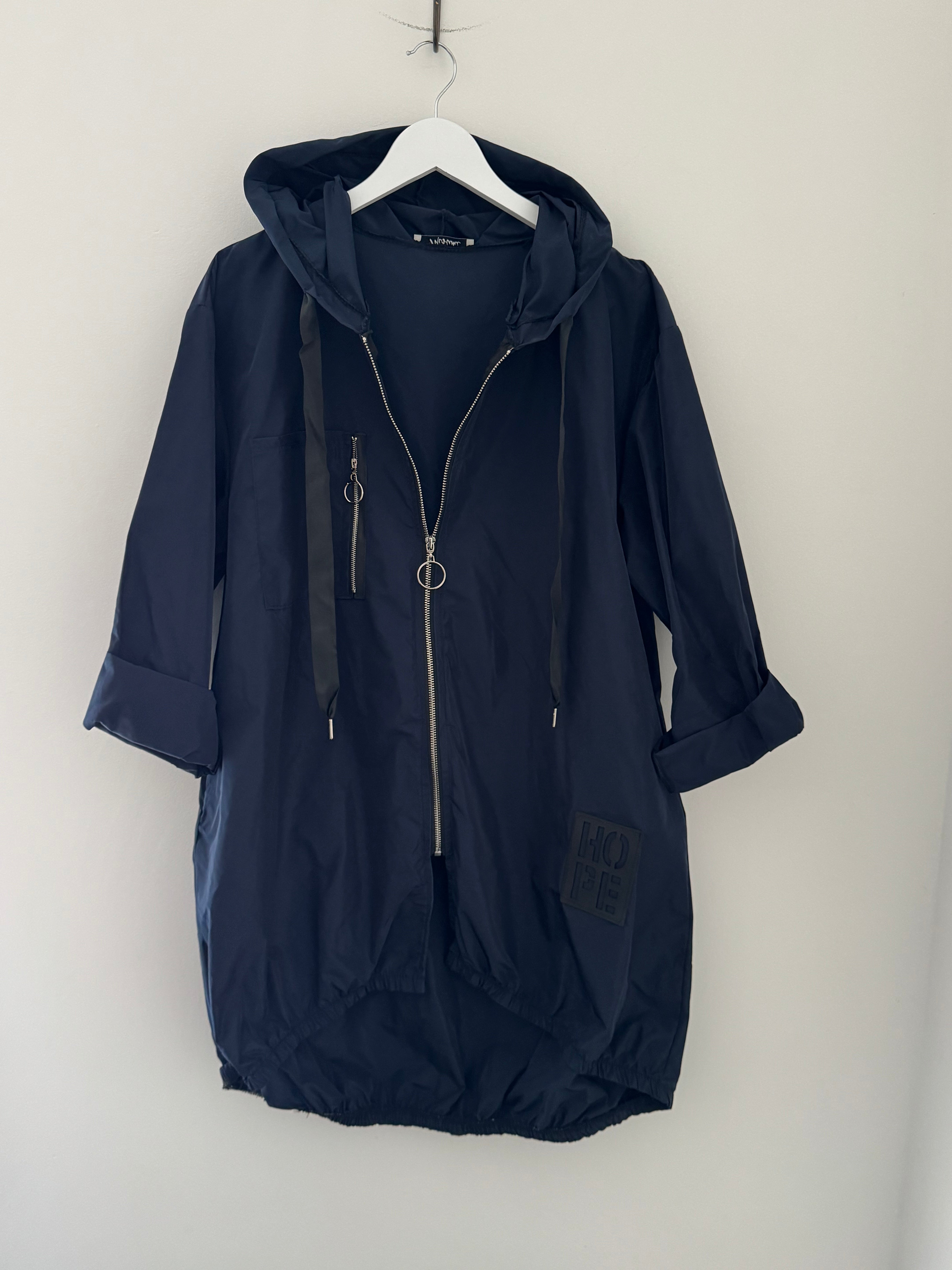 Hooded Zipped Parka in Navy