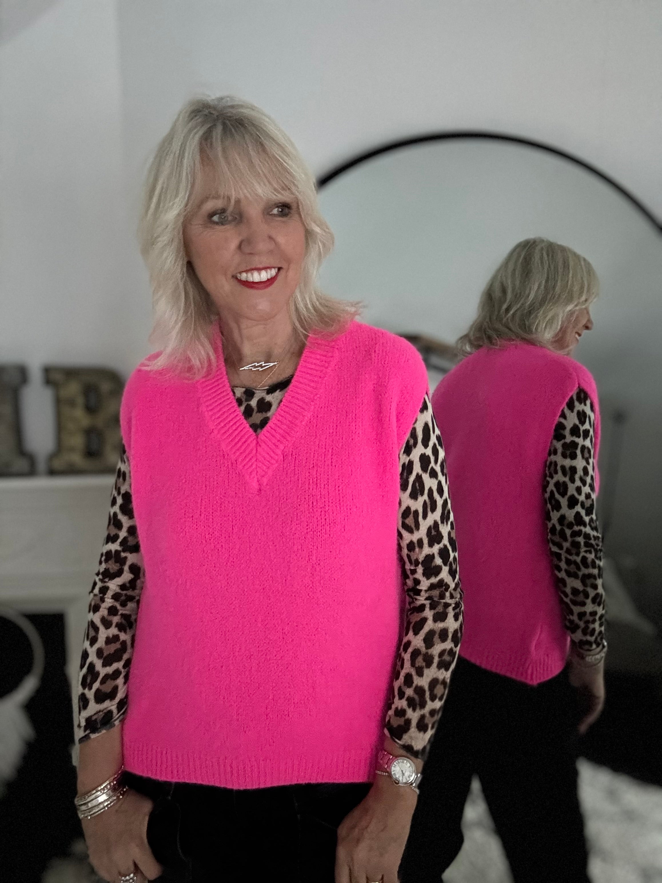 Neat Alpaca Tank in Neon Pink