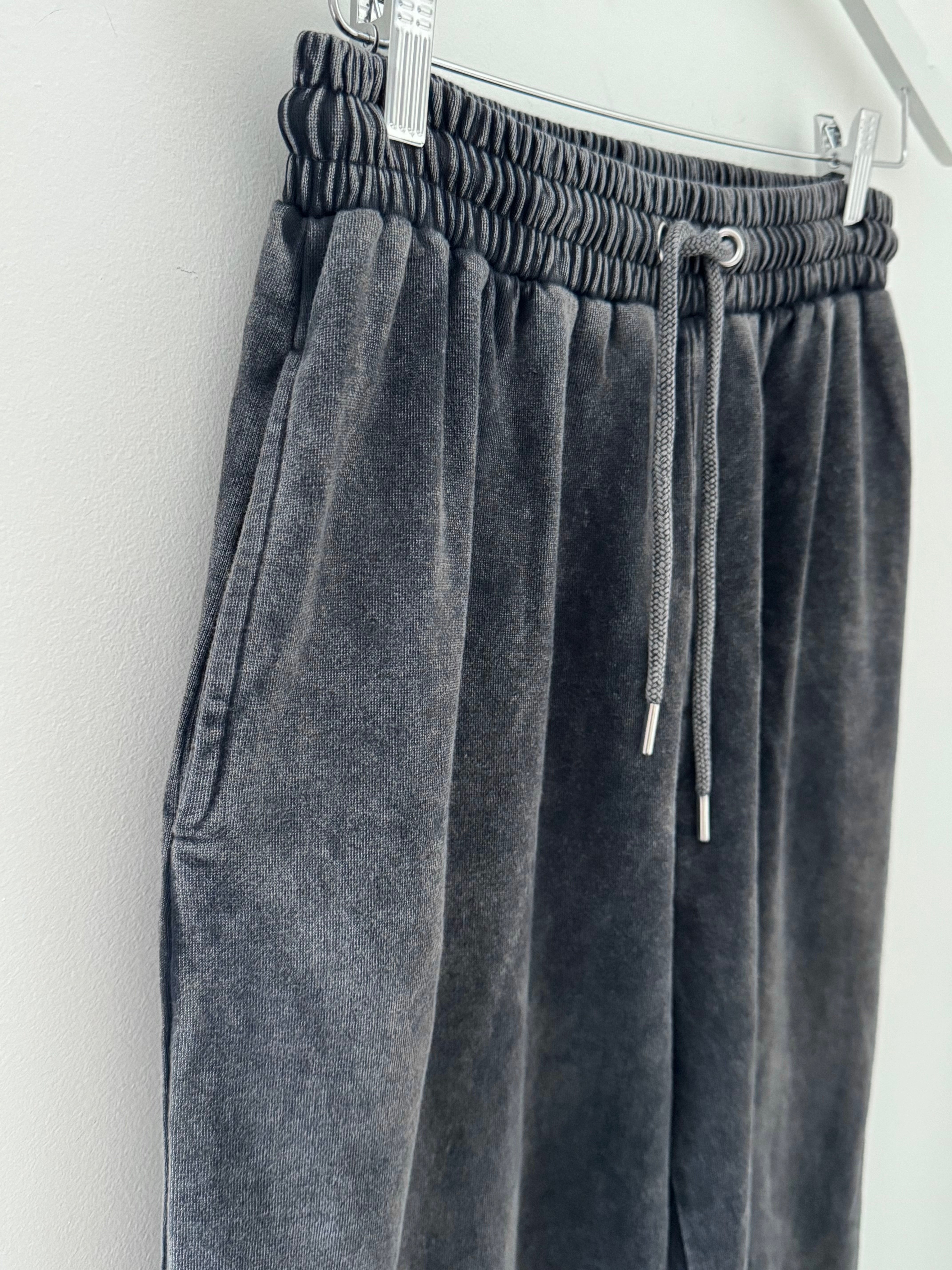 Jersey Stretch Slouchy Trousers in Vintage Charcoal