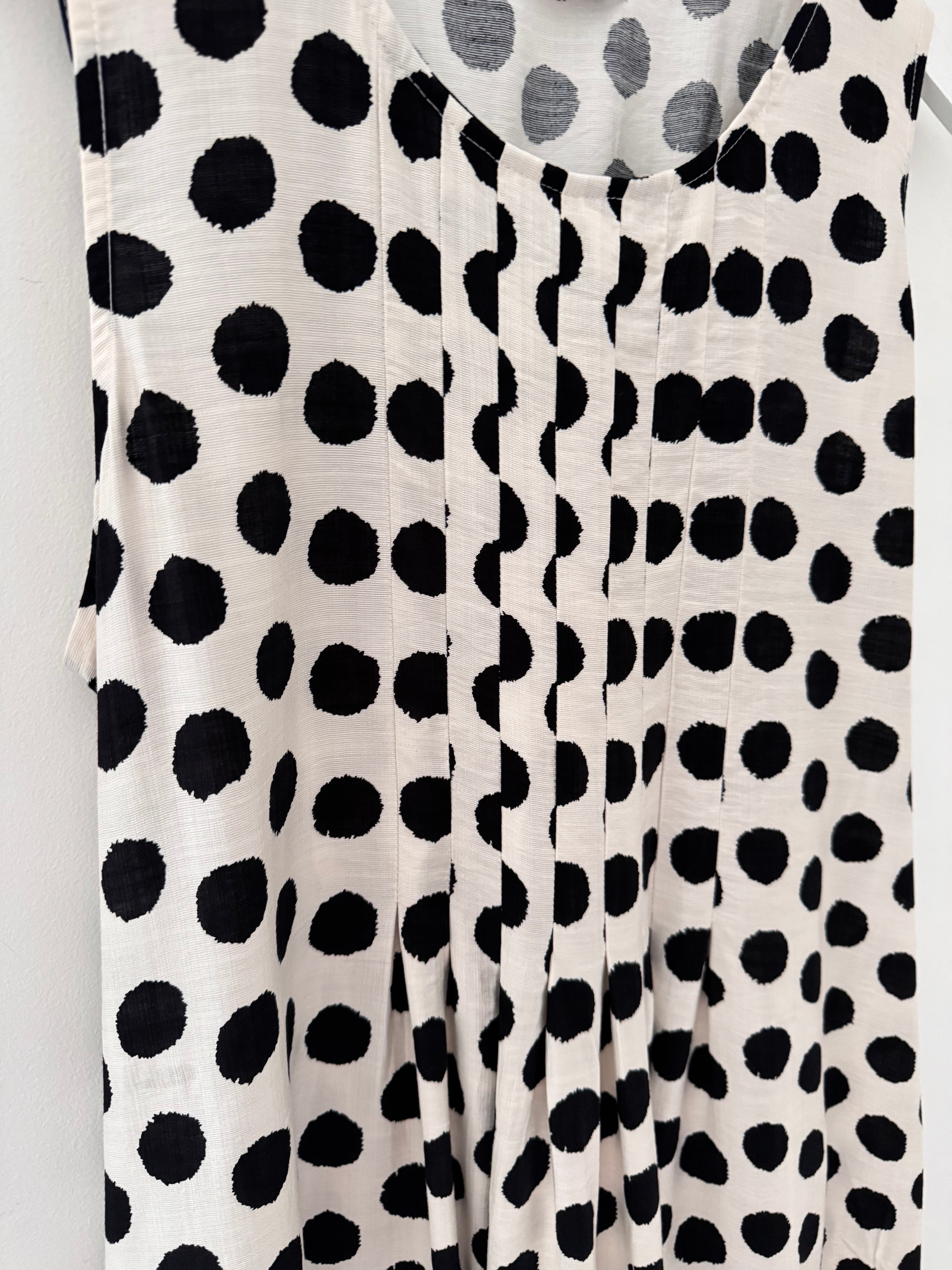 Polkadot Dress in Black & Ecru