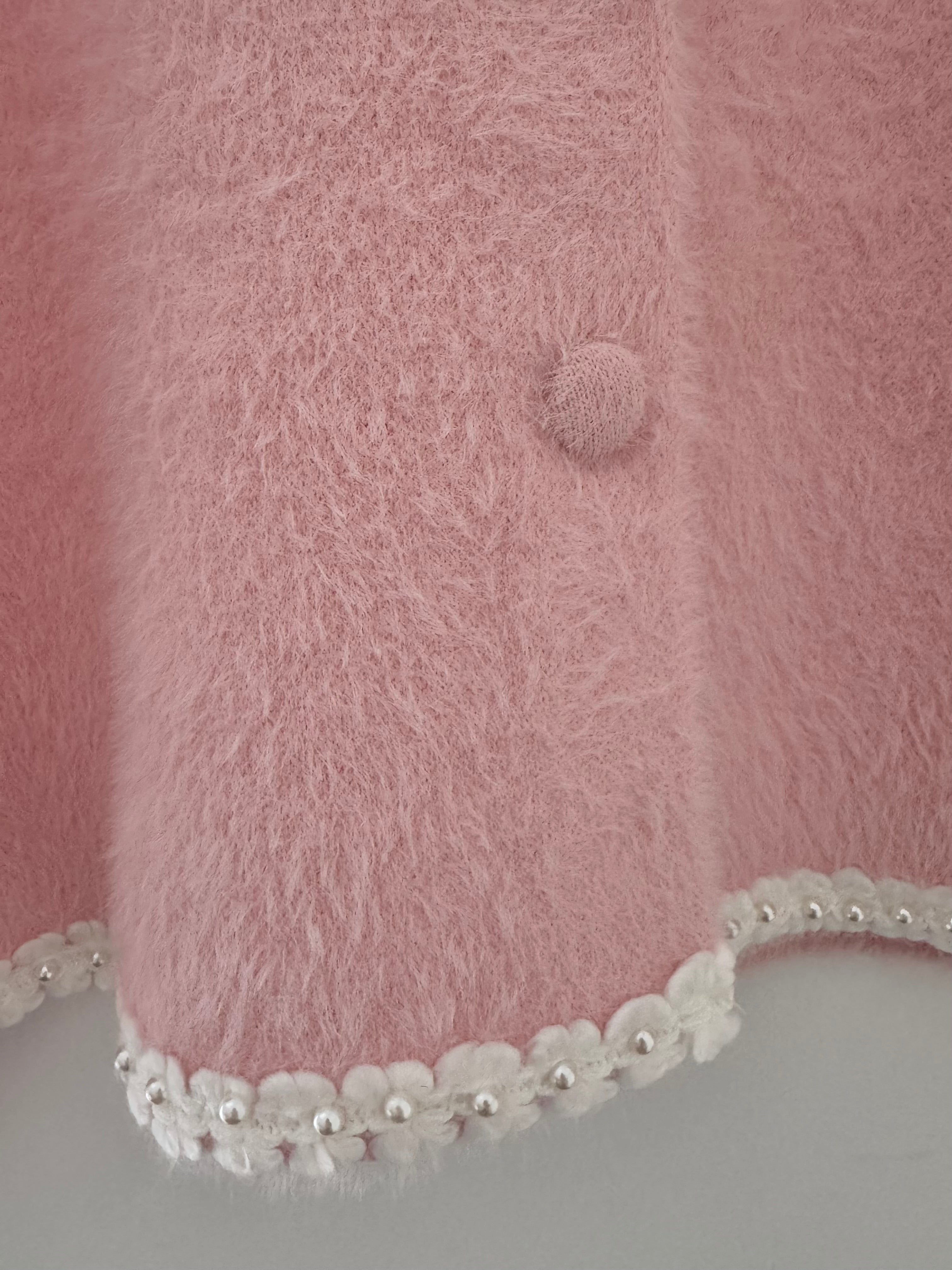 Button Cardi Jacket in Pink