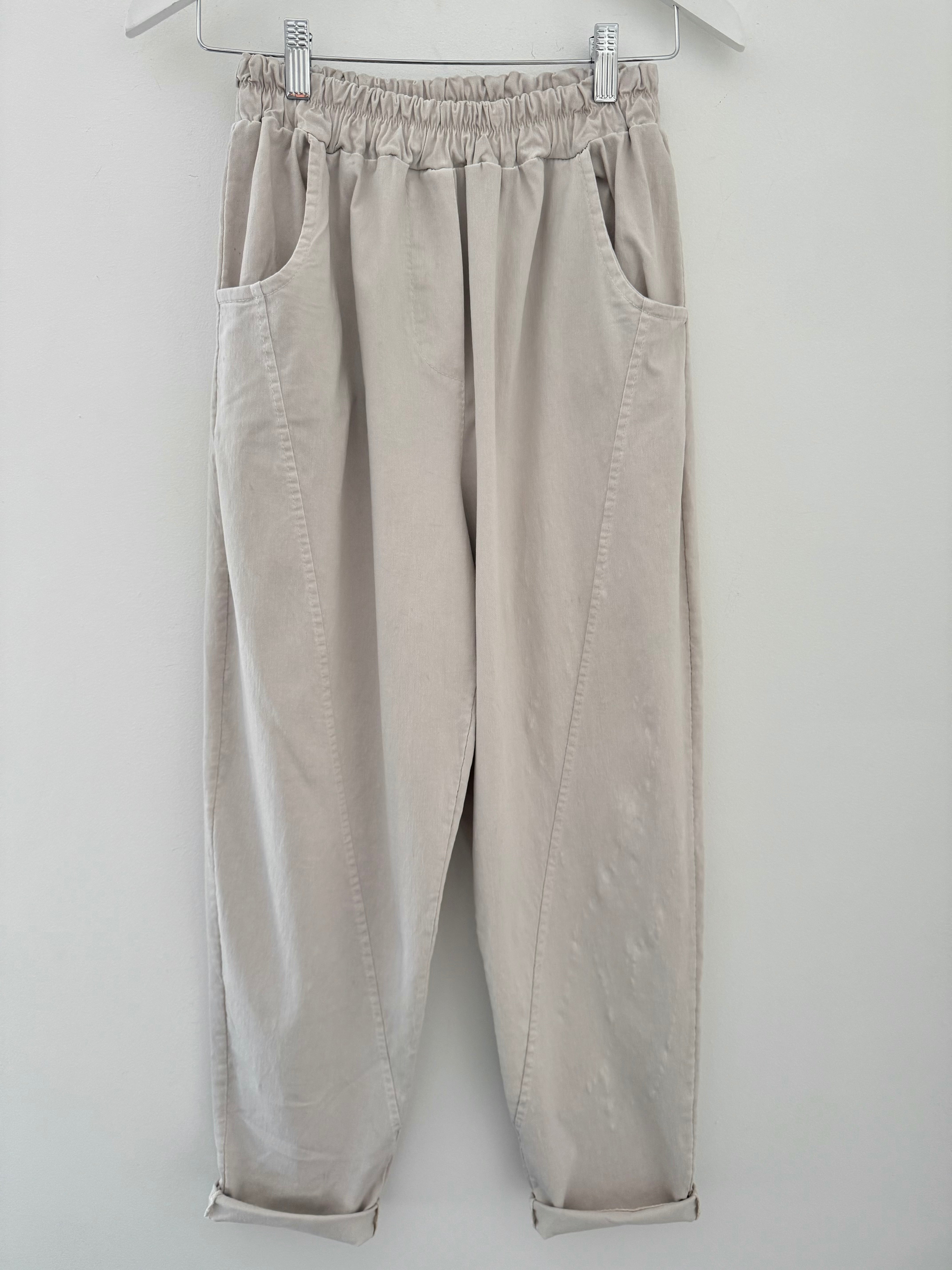 Engineered Boyfriend Joggers in Stone