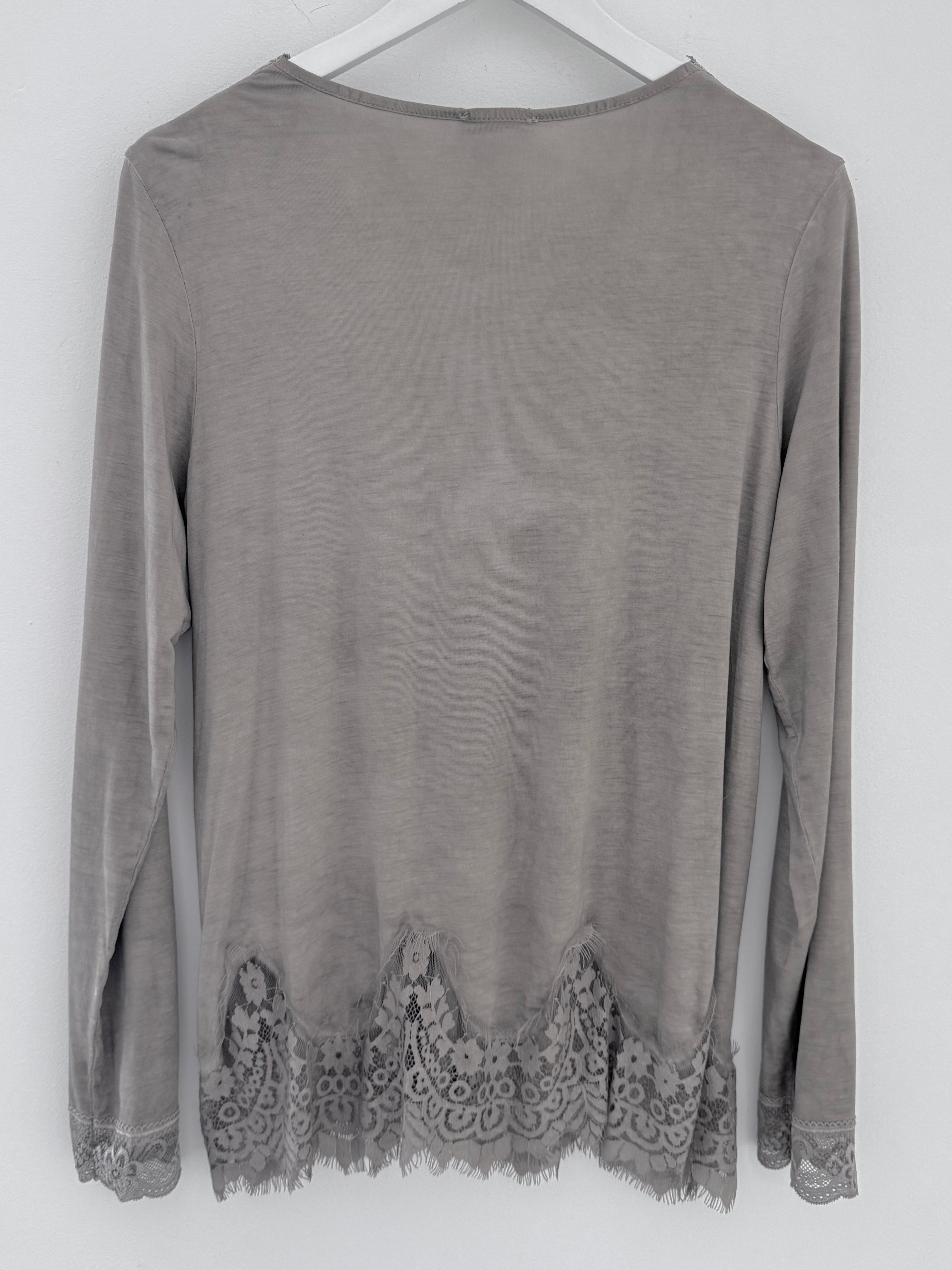 Luxe Base Top with Lace Trim in Mocha
