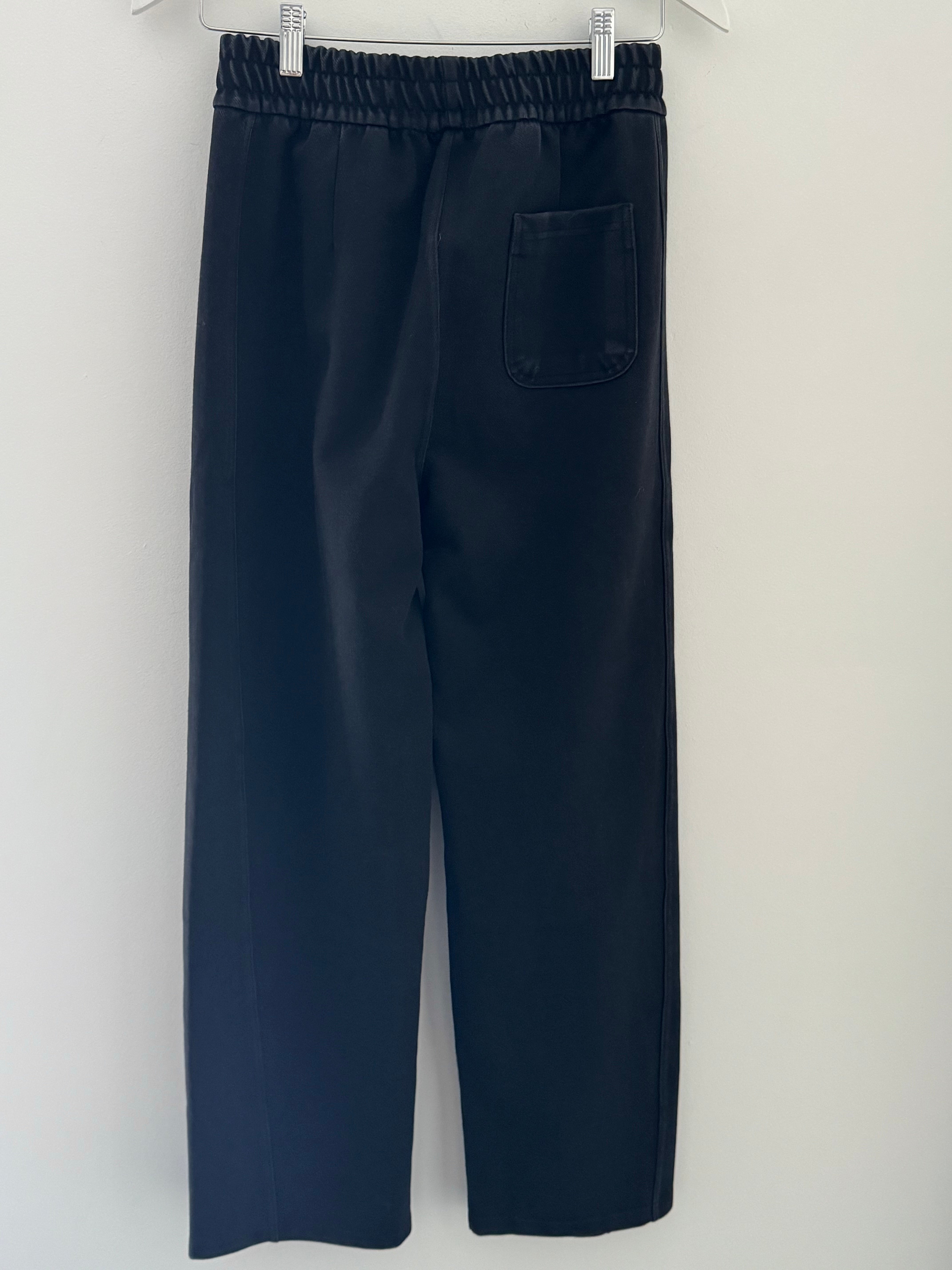 Stretch Denim Trousers in Washed Black
