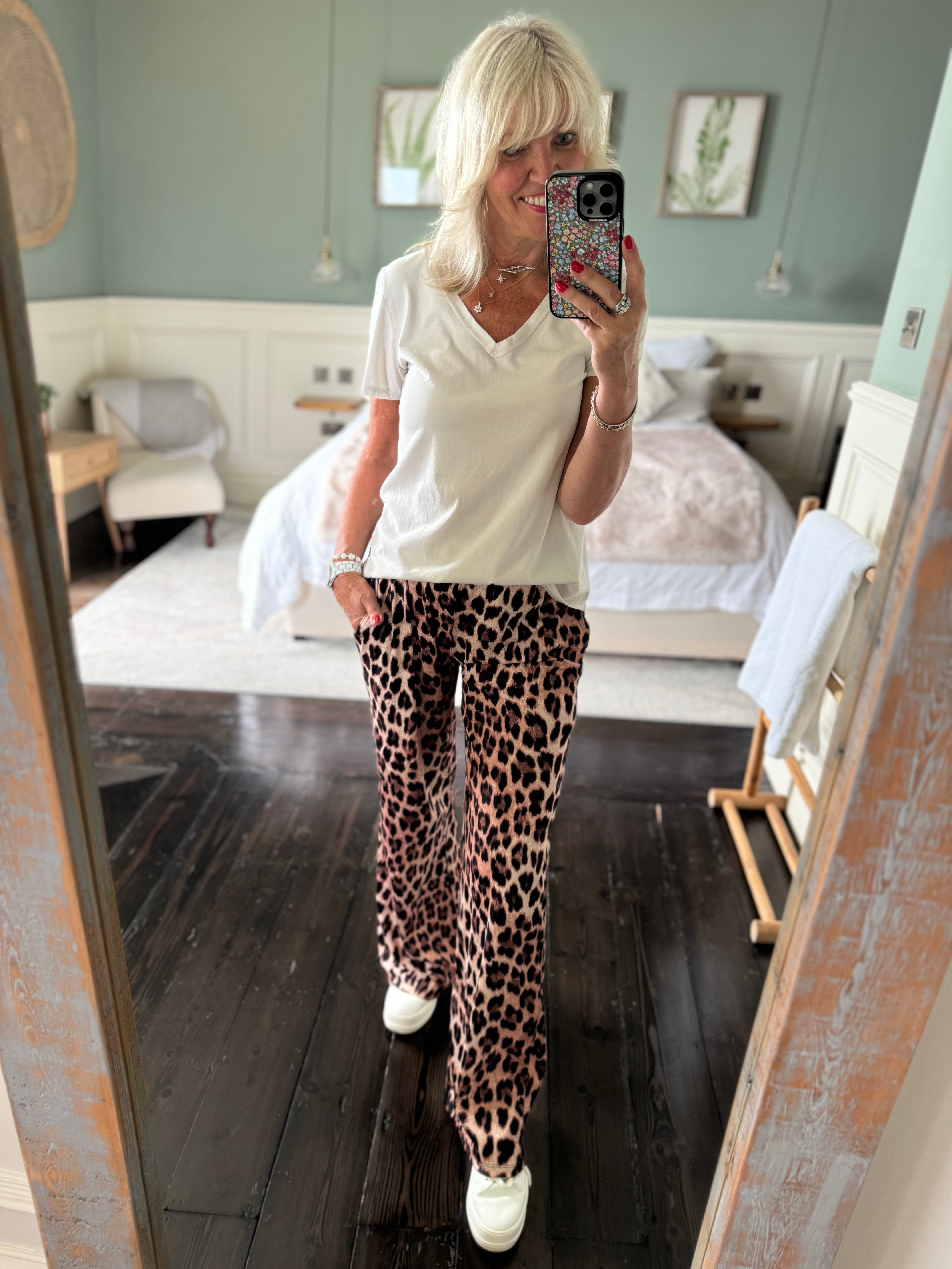 Wide Leg Trousers in Leopard