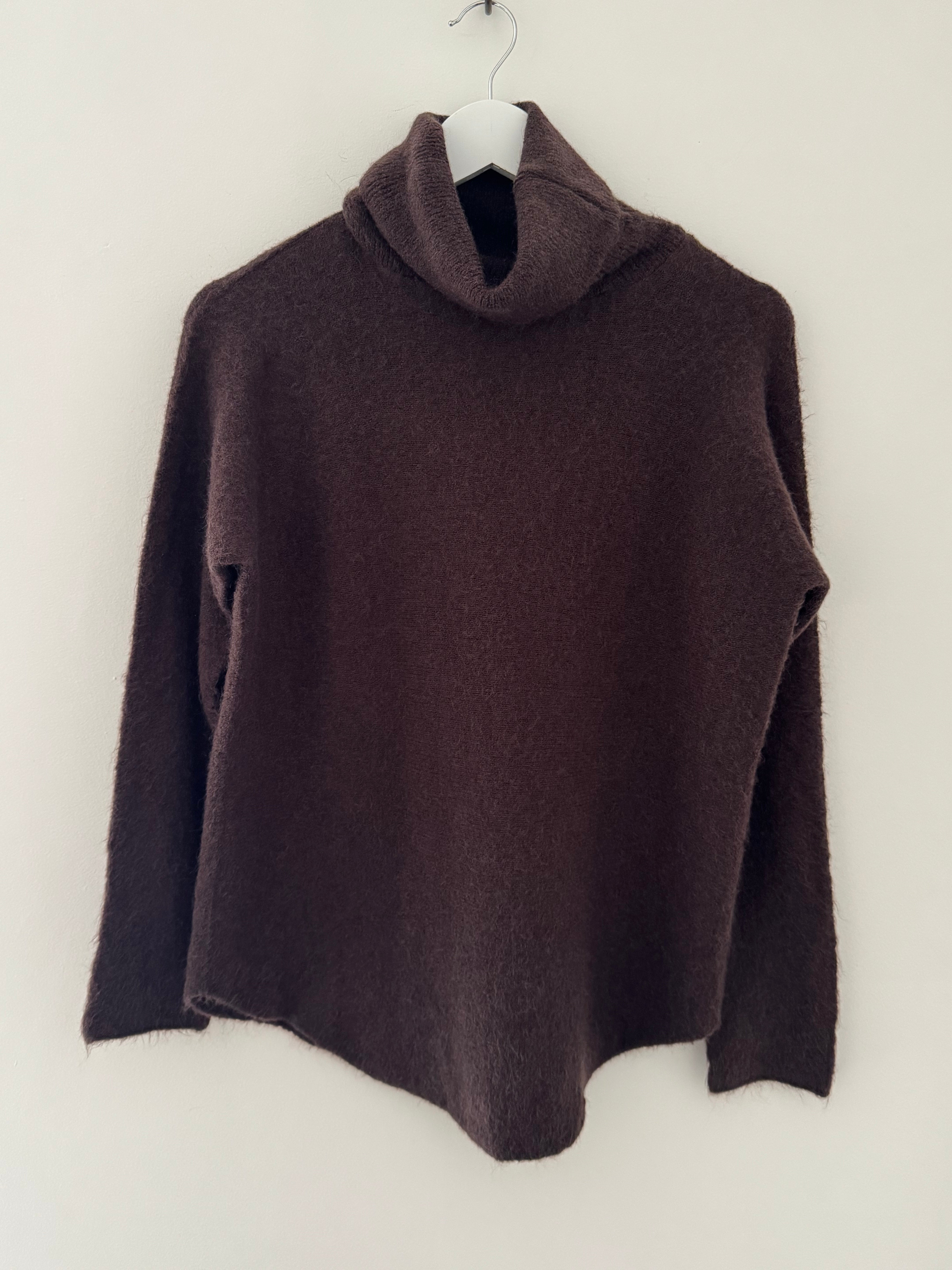 Simple Roll Neck Jumper in Chocolate