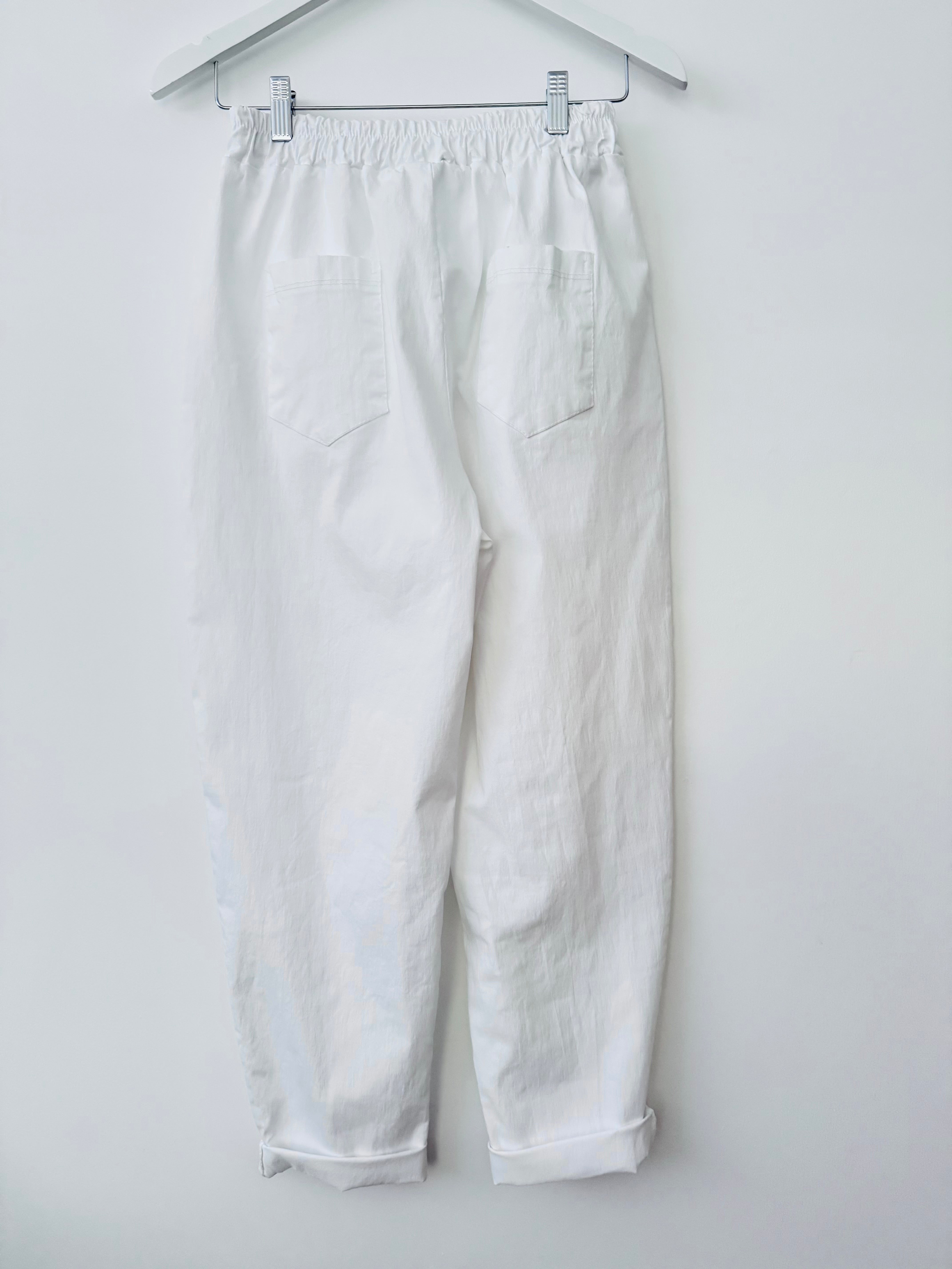 Engineered Boyfriend Joggers in White