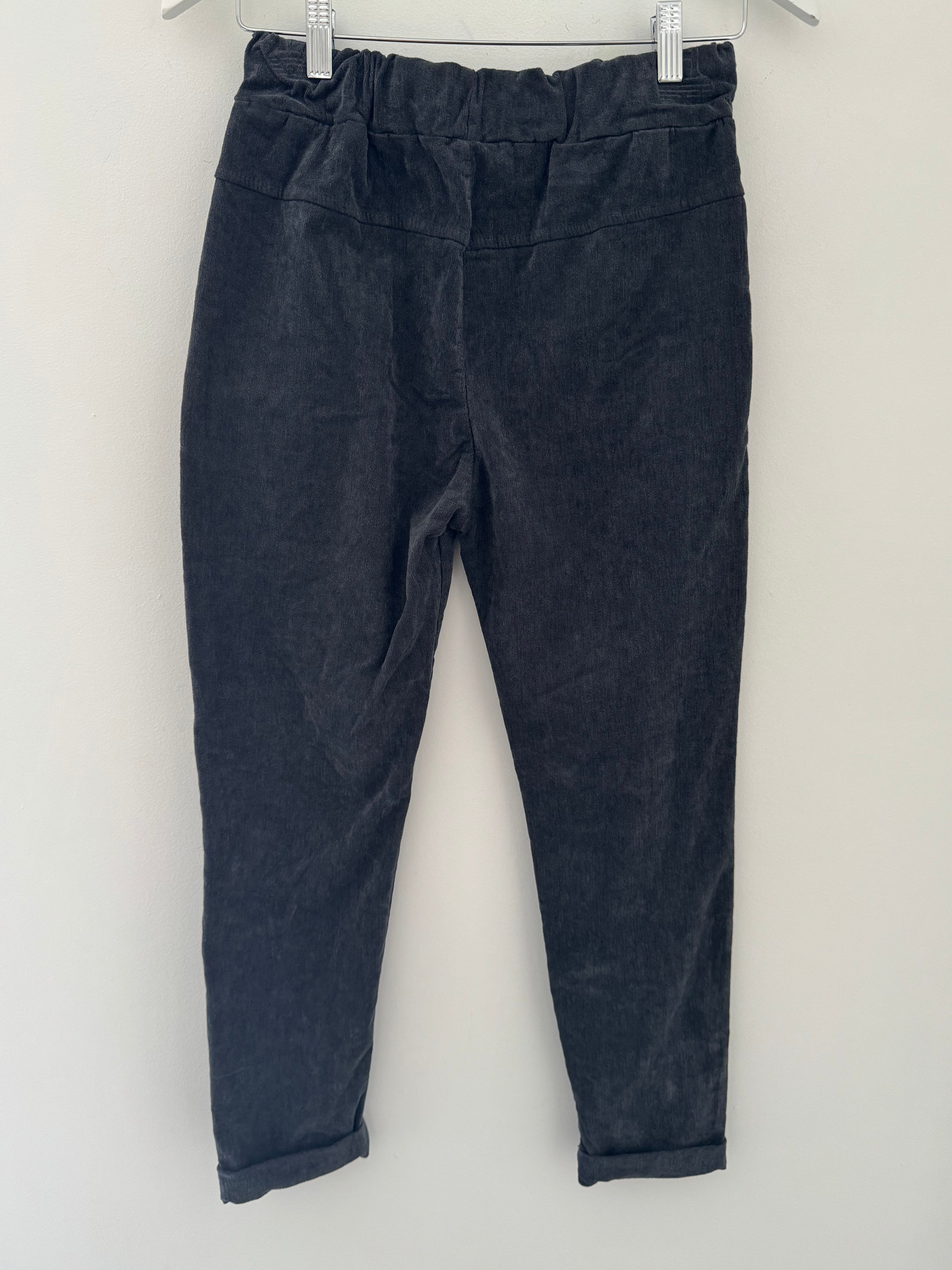 Needlecord Stretch Joggers in Dark Grey