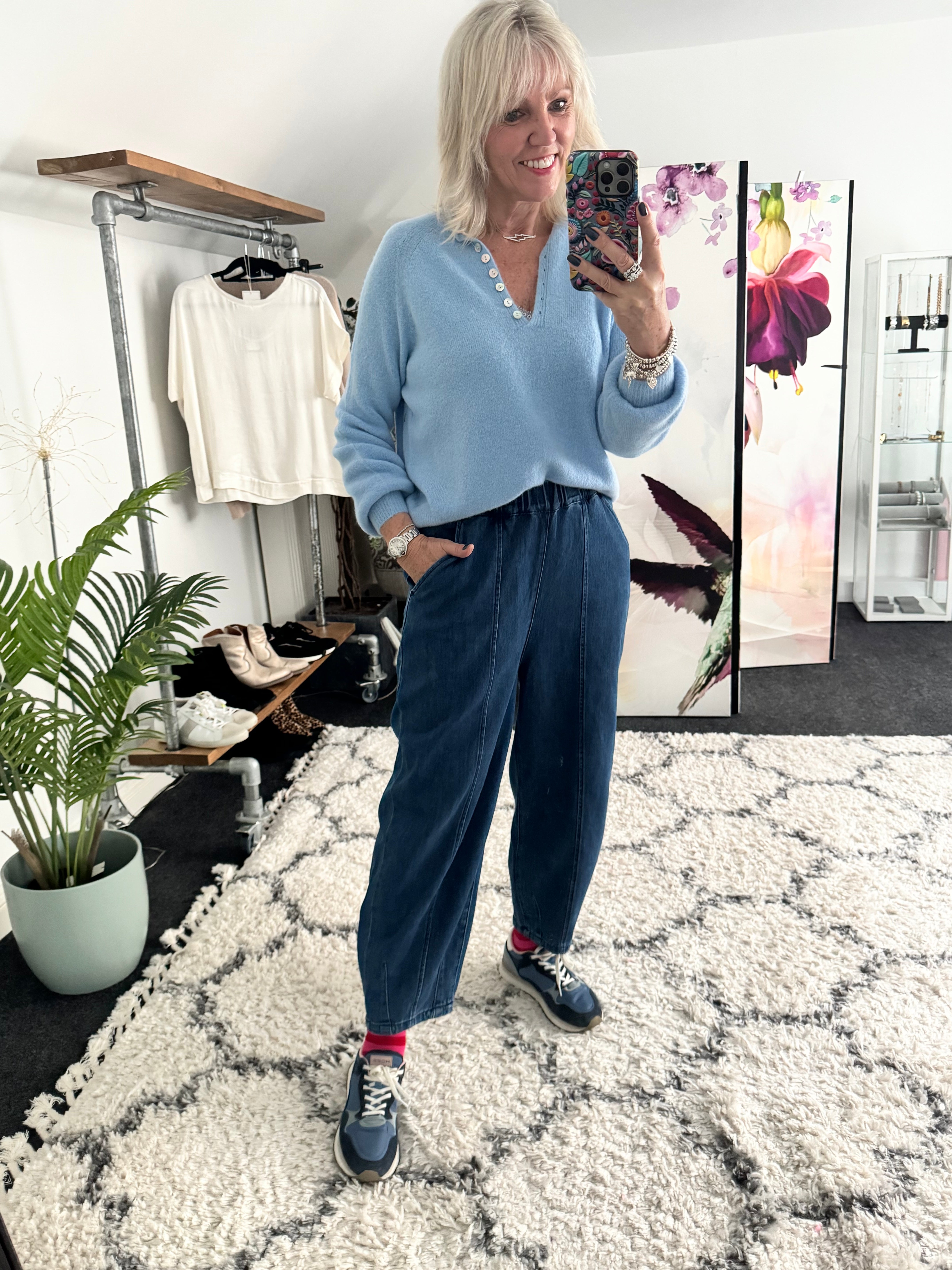 Premium Panel Jeans in Mid Denim