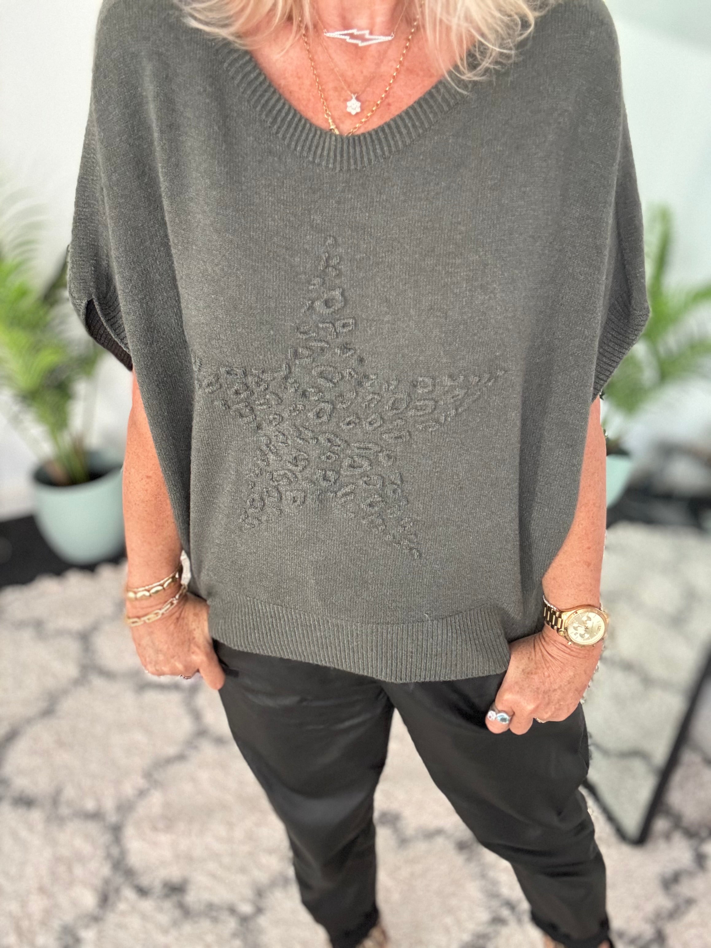 Soft Star Jumper in Khaki