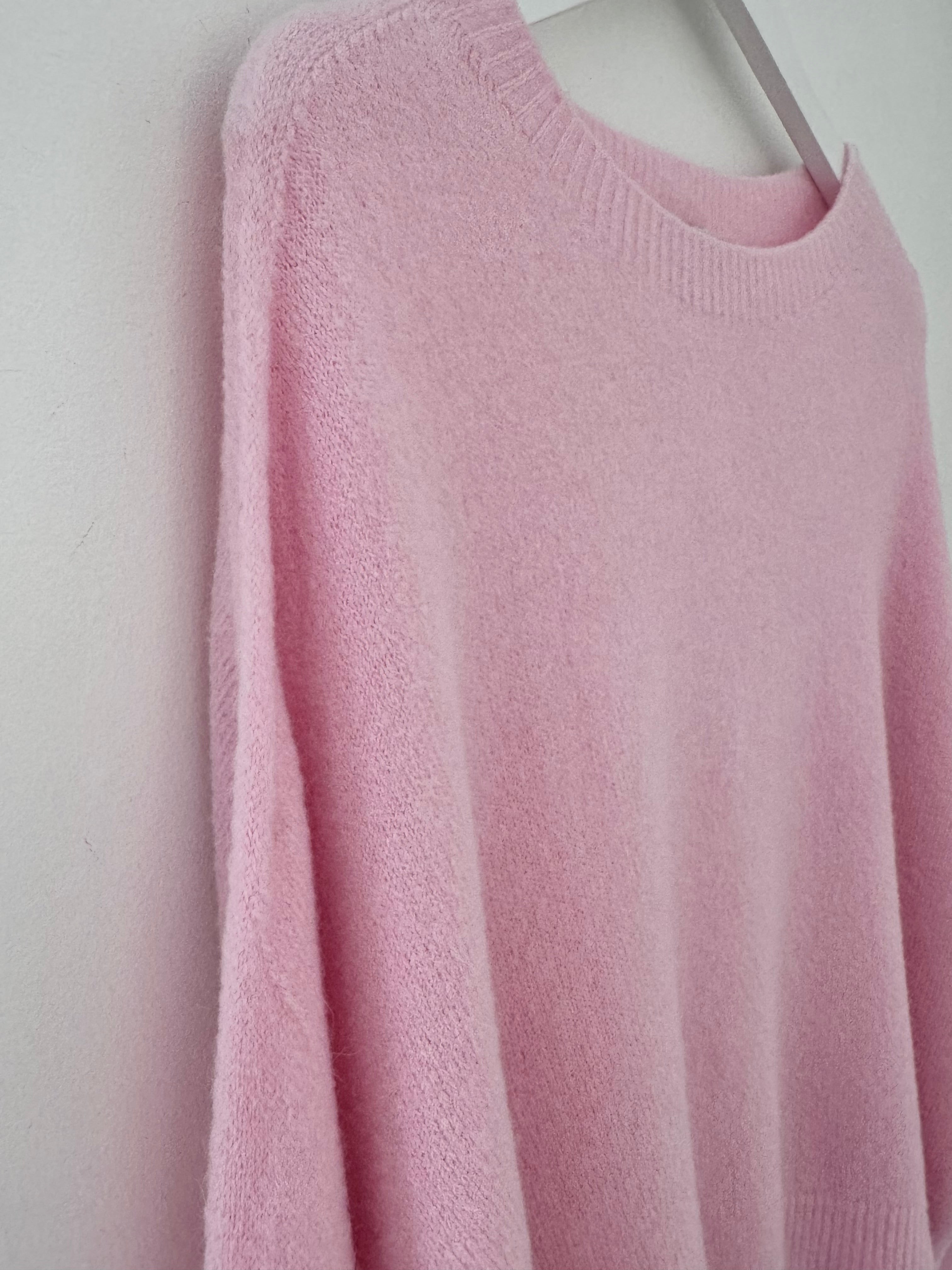 Luxe Slouchy Alpaca Jumper in Baby Pink