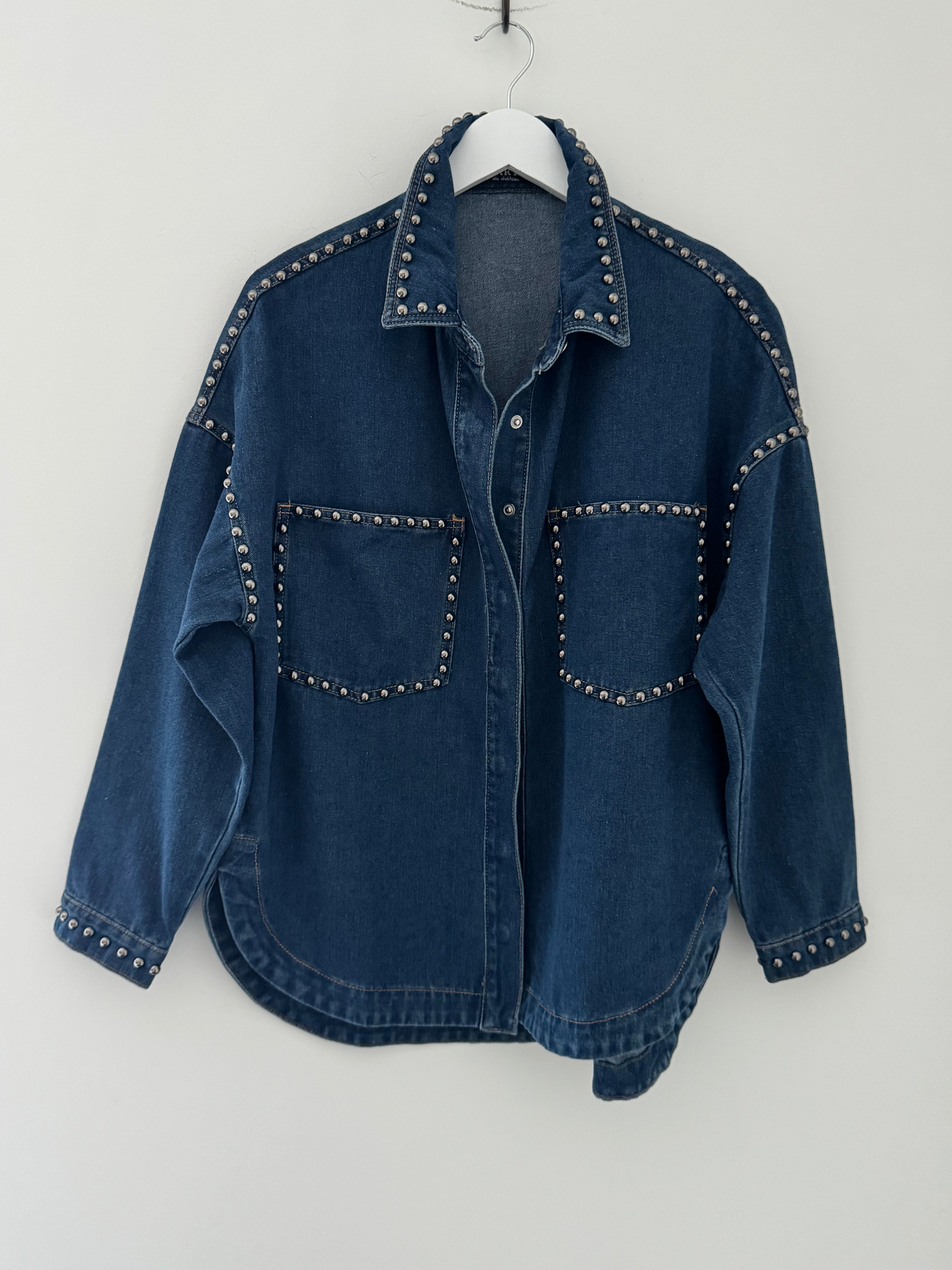 Designer Boyfriend Shacket in Blue Denim