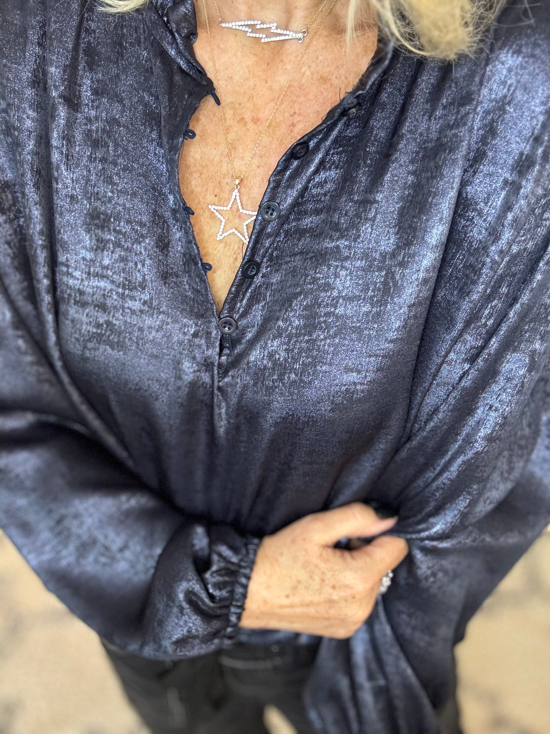 Large Crystal Star Pendant in Gold