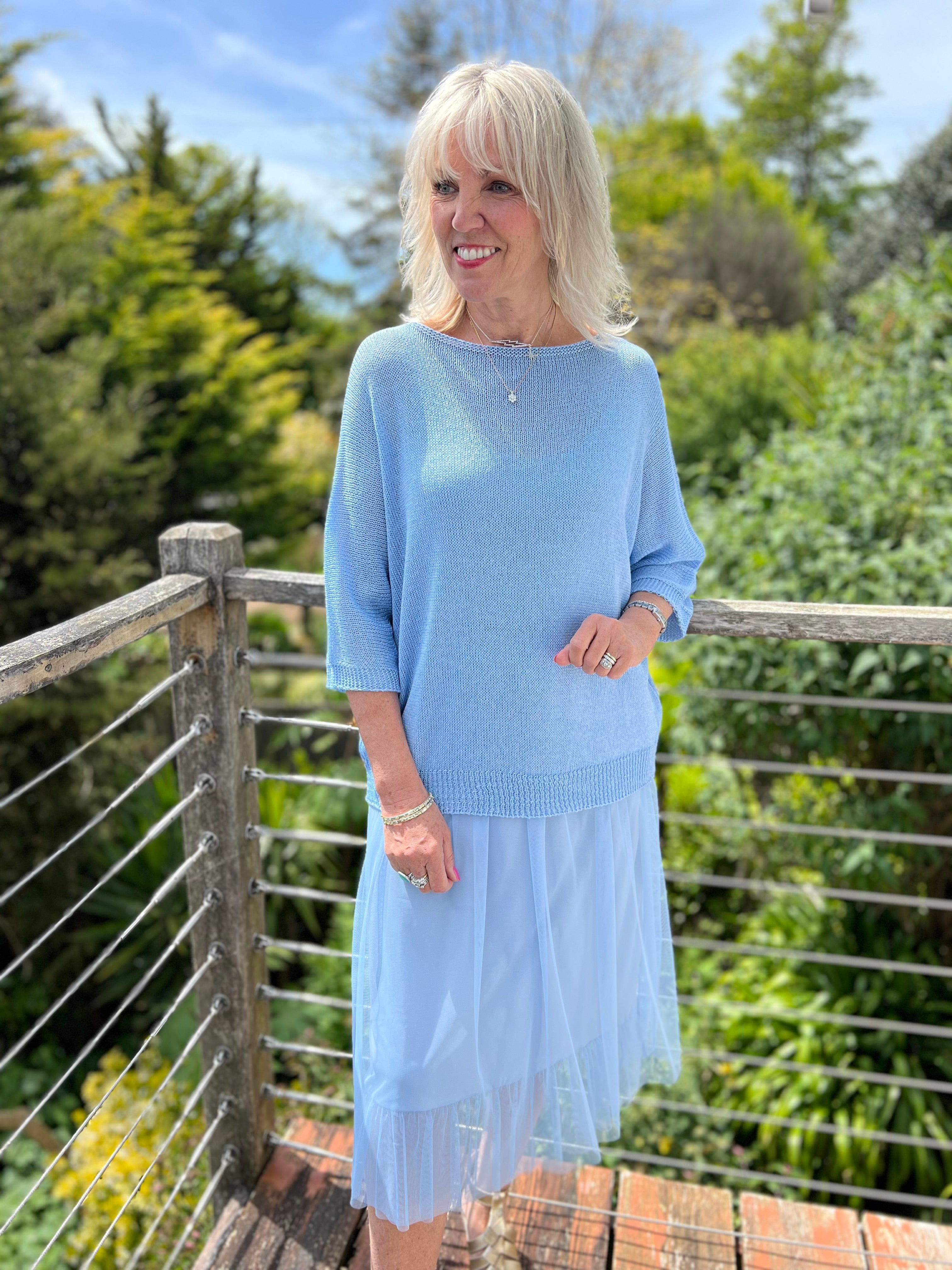 Two Piece Tulle Dress & Jumper in Blue