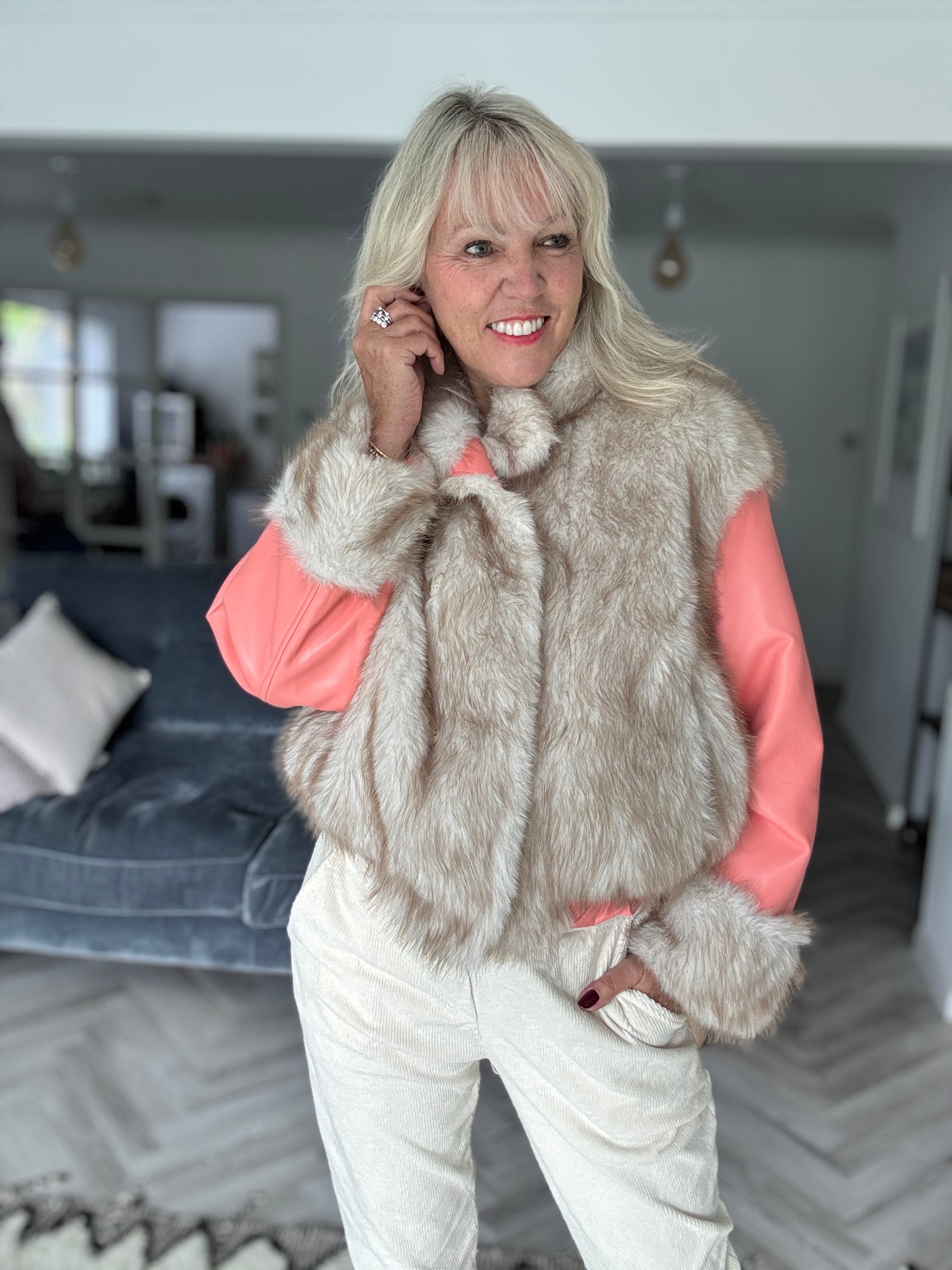 Reversible Faux Fur & Leather Jacket