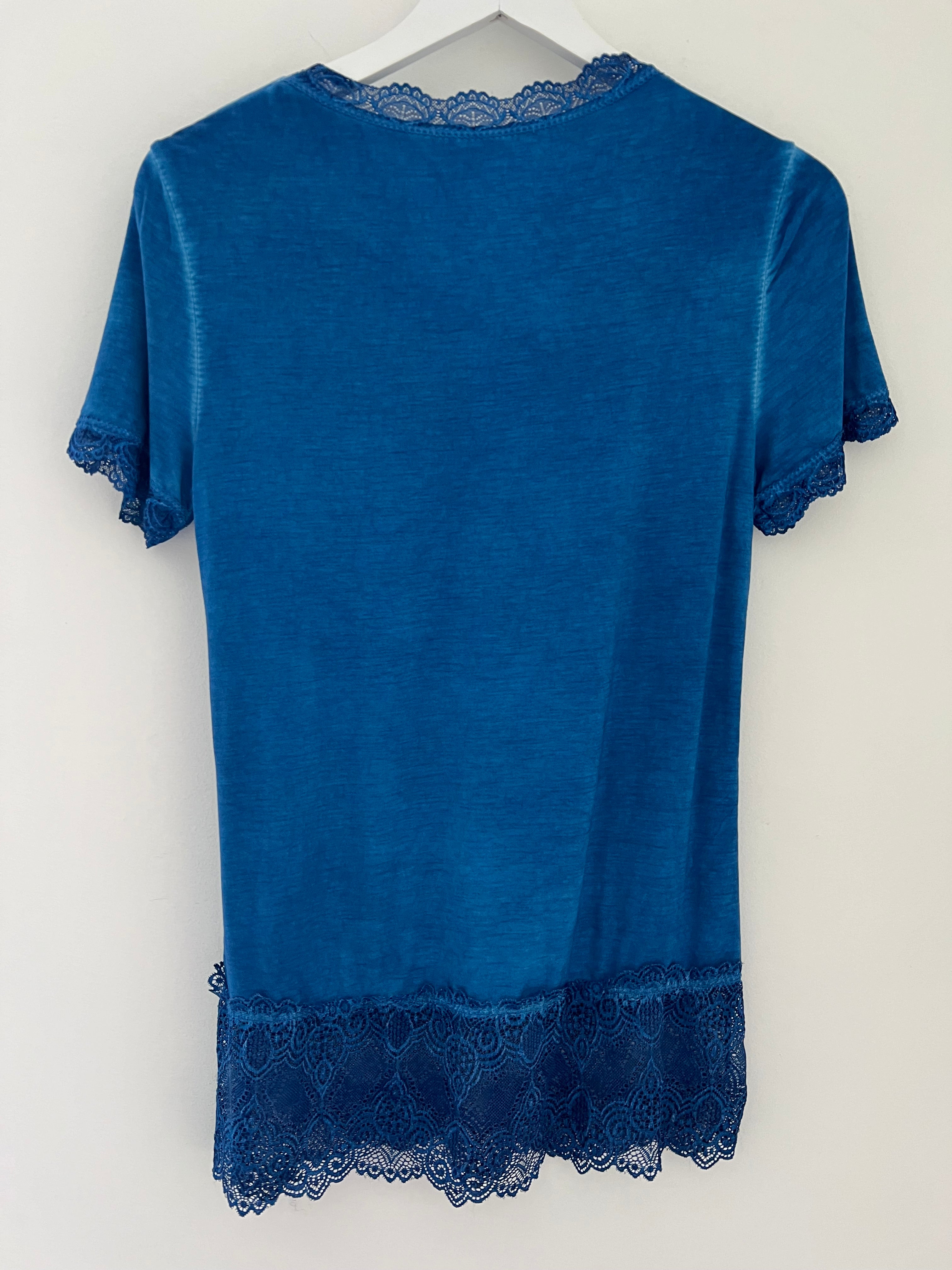 Short Sleeve Luxe Base Top in Blue