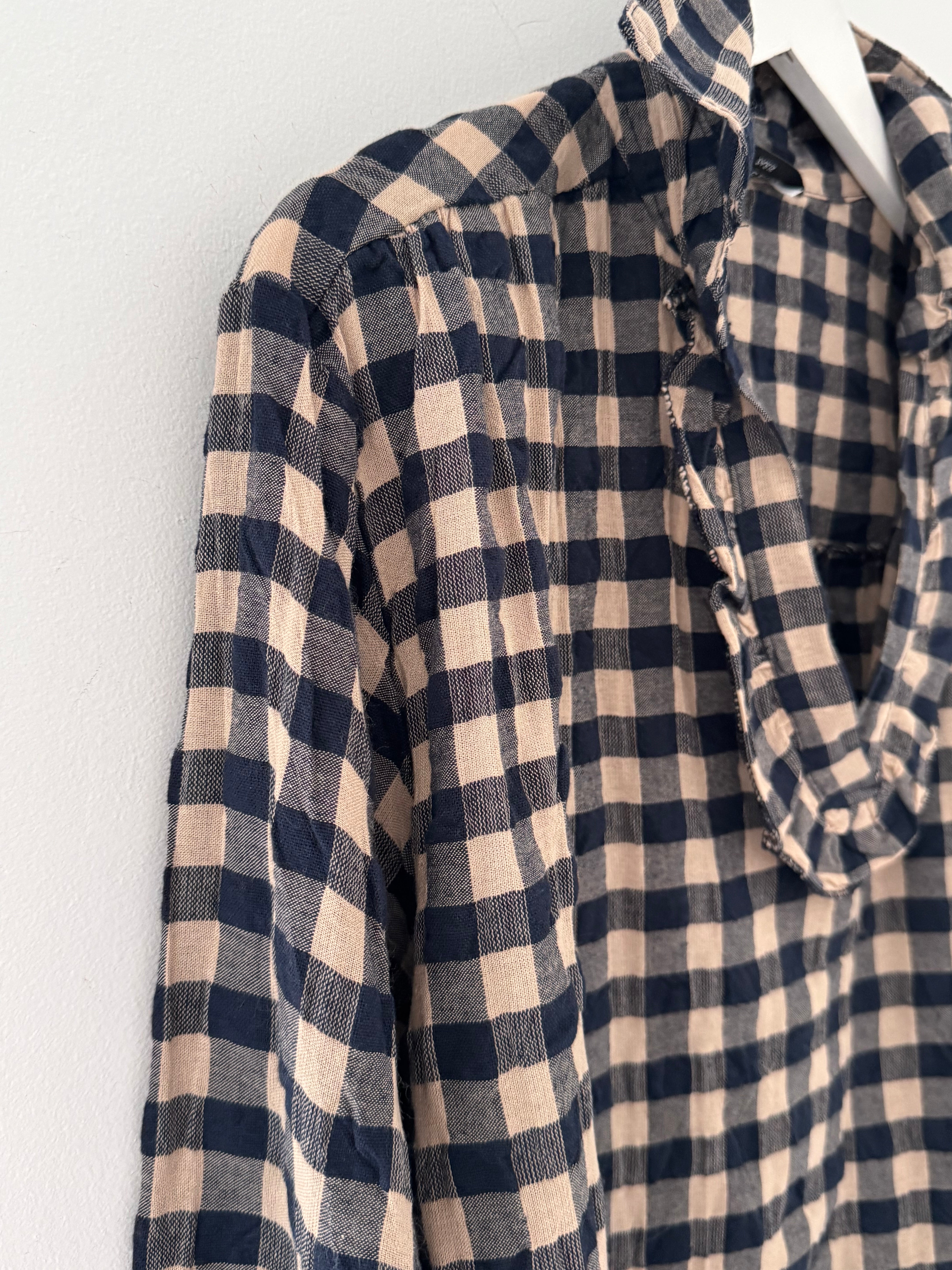 Check Shirt in Navy & Stone