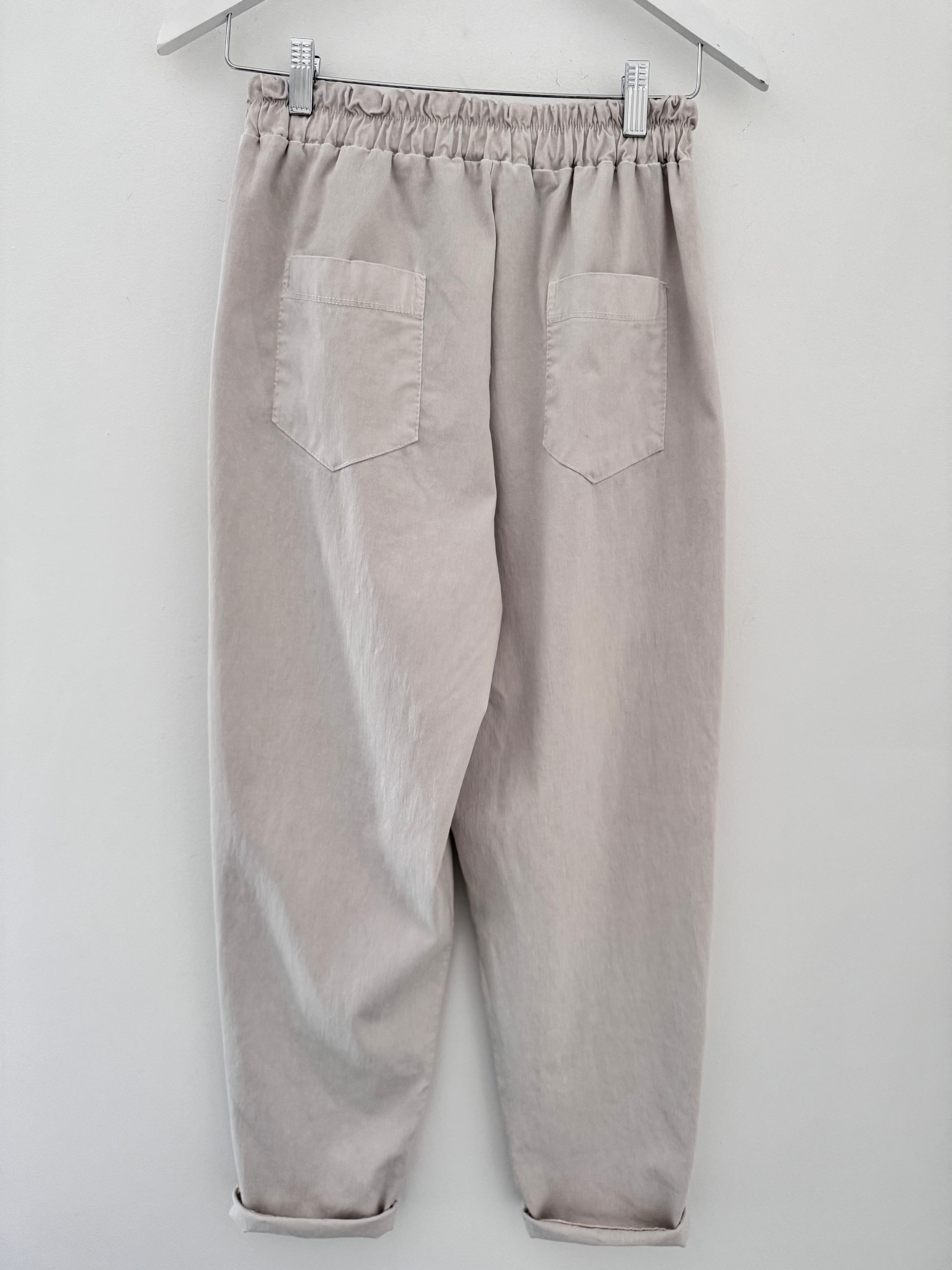 Engineered Boyfriend Joggers in Stone