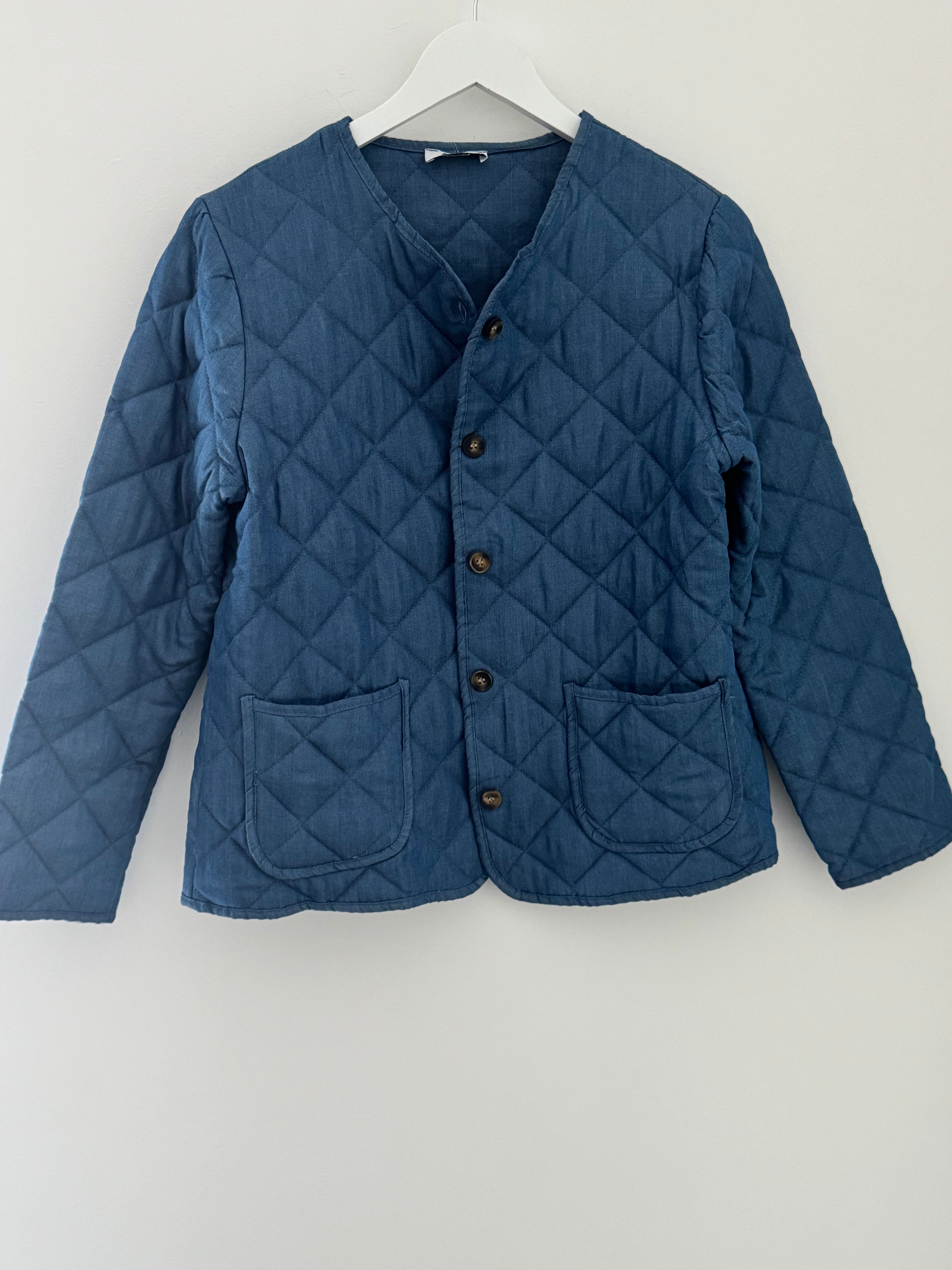Quilted Jacket in Mid Denim