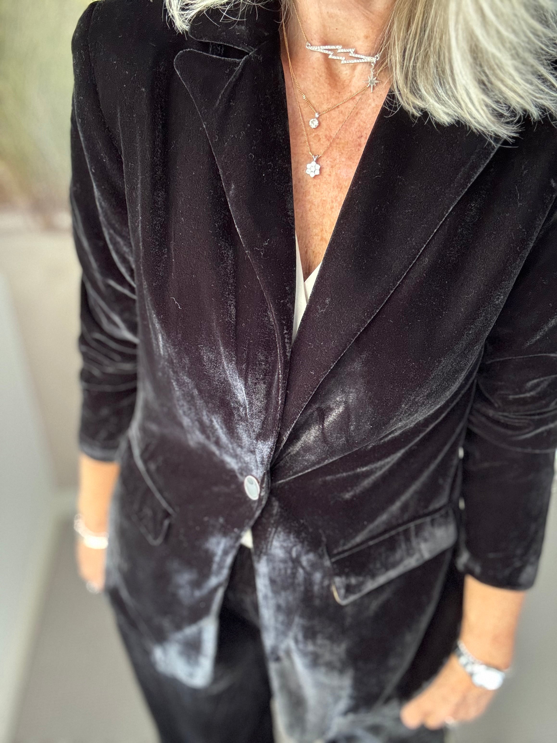 Luxe Velvet Jacket in Black