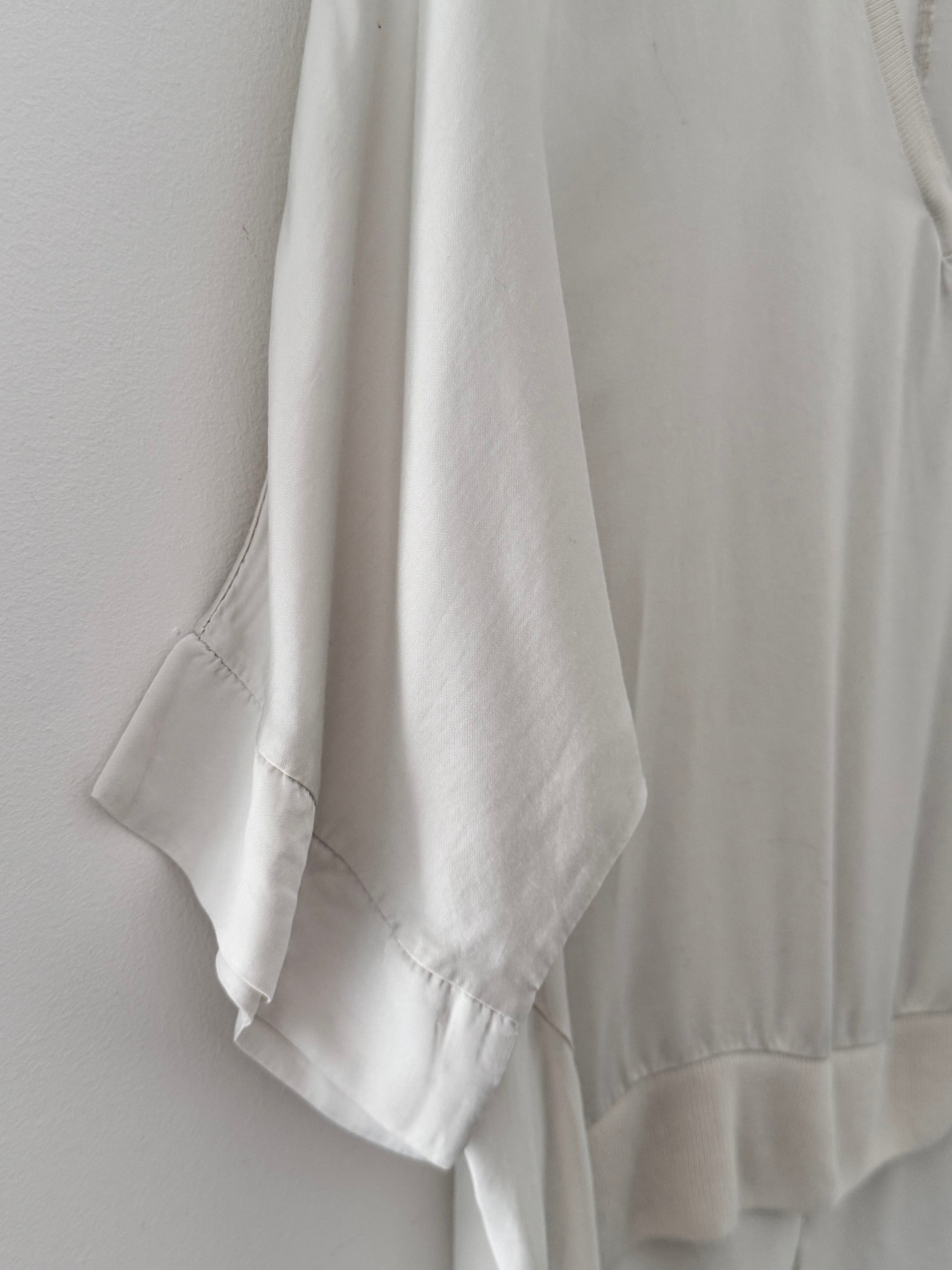 Silky V Neck Top in Ecru