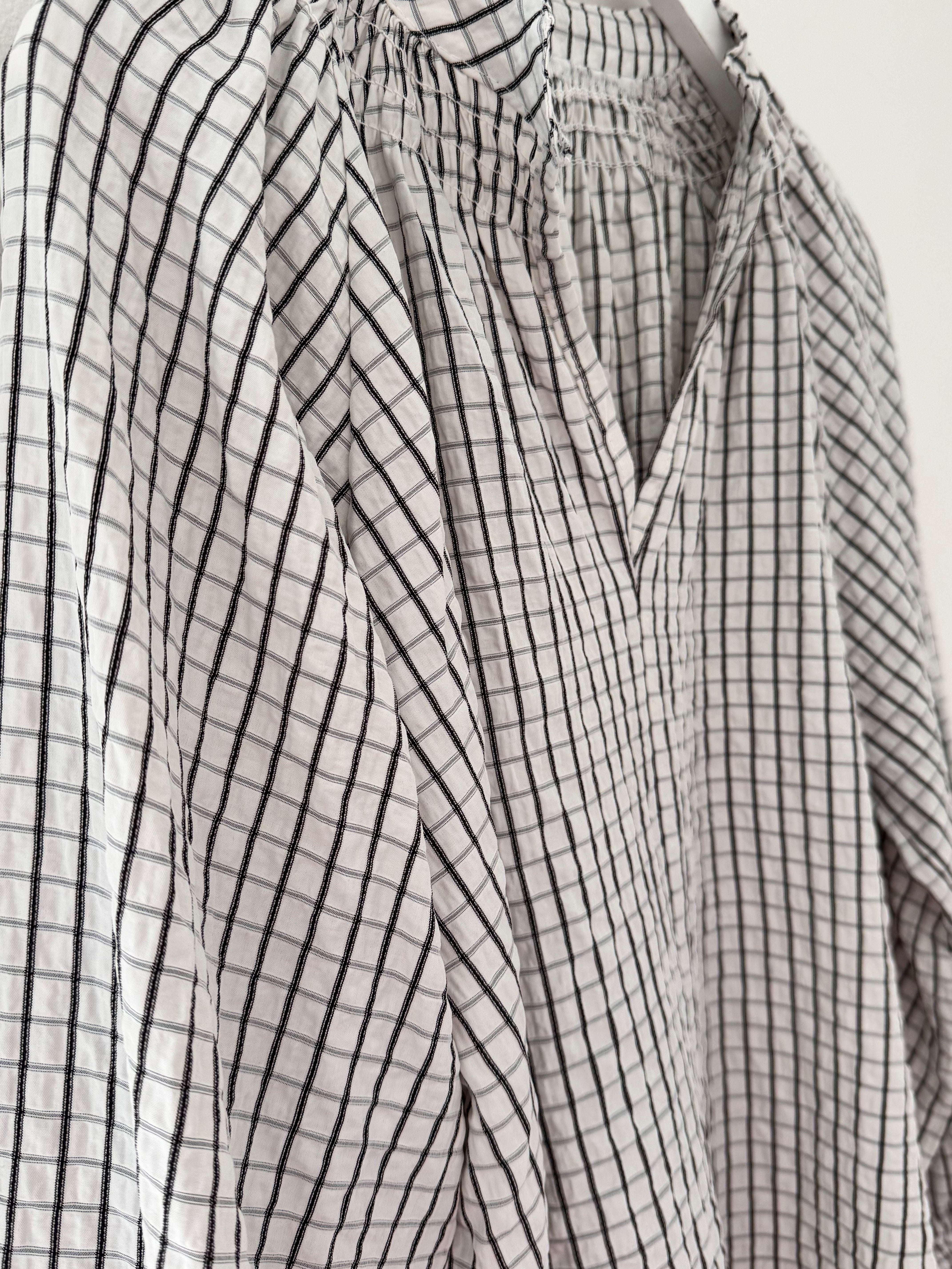 Checked Blouse in Ivory