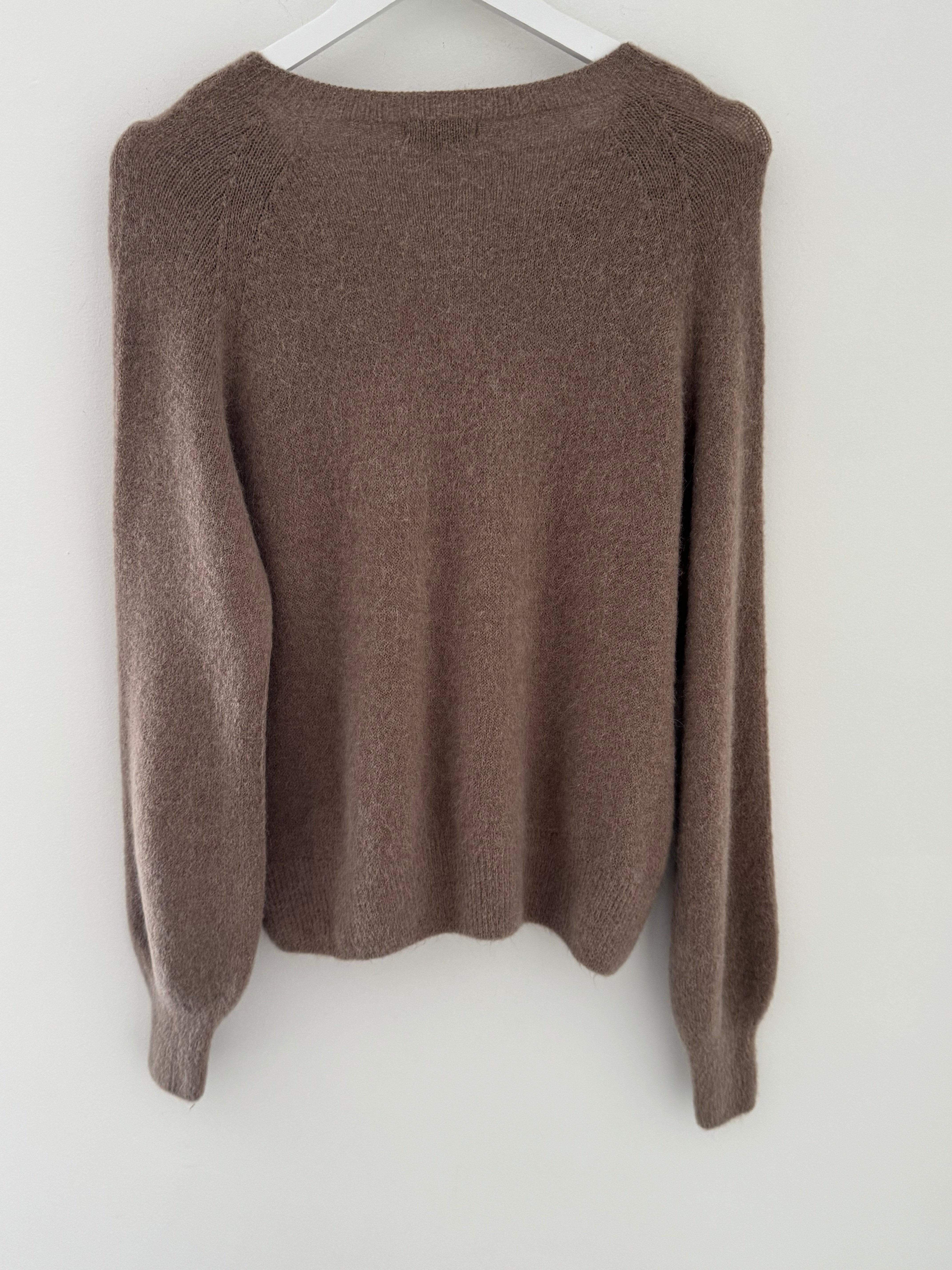 Softie Jumper with Button Neck in Soft Mocha