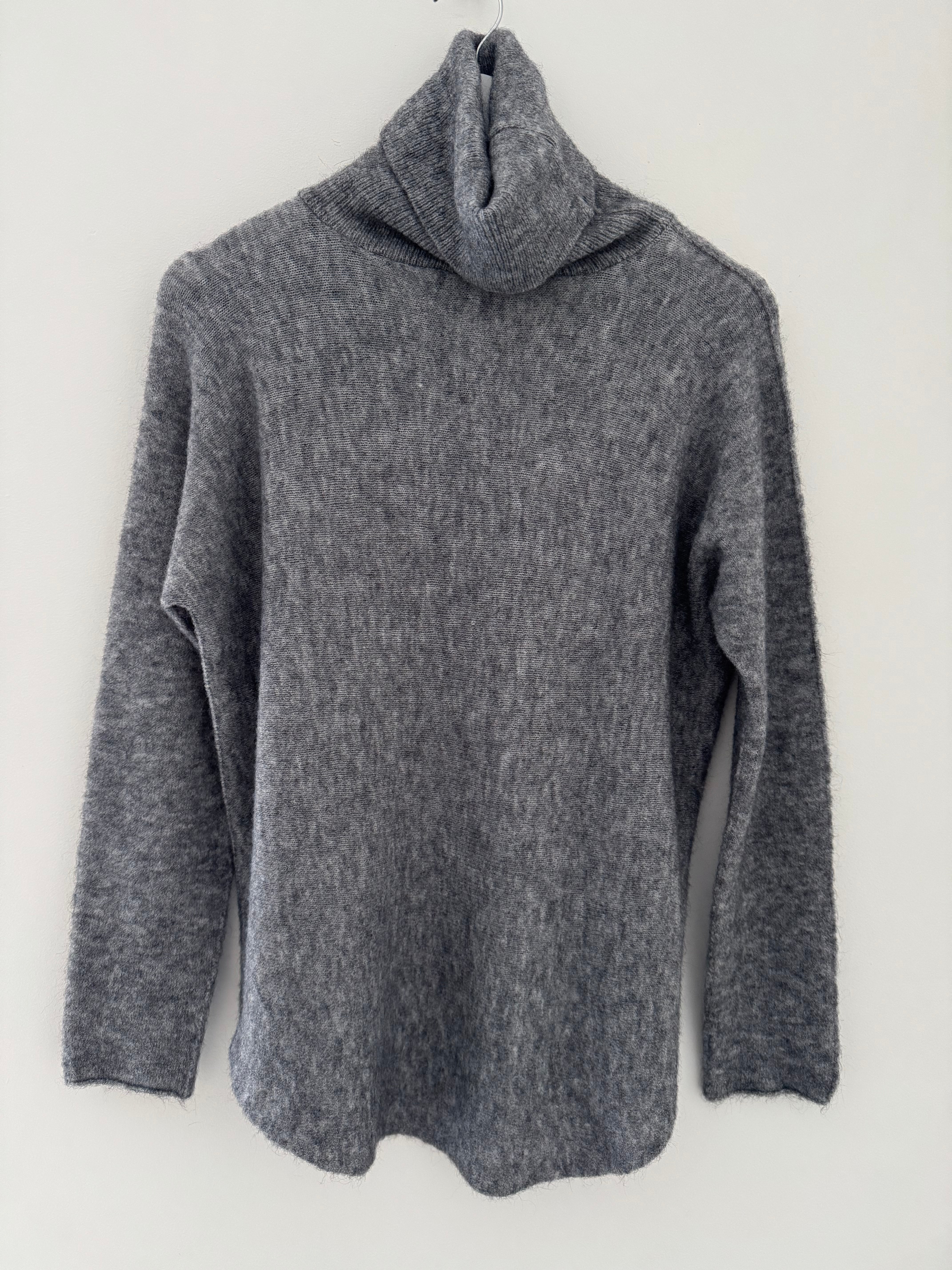 Simple Roll Neck Jumper in Grey