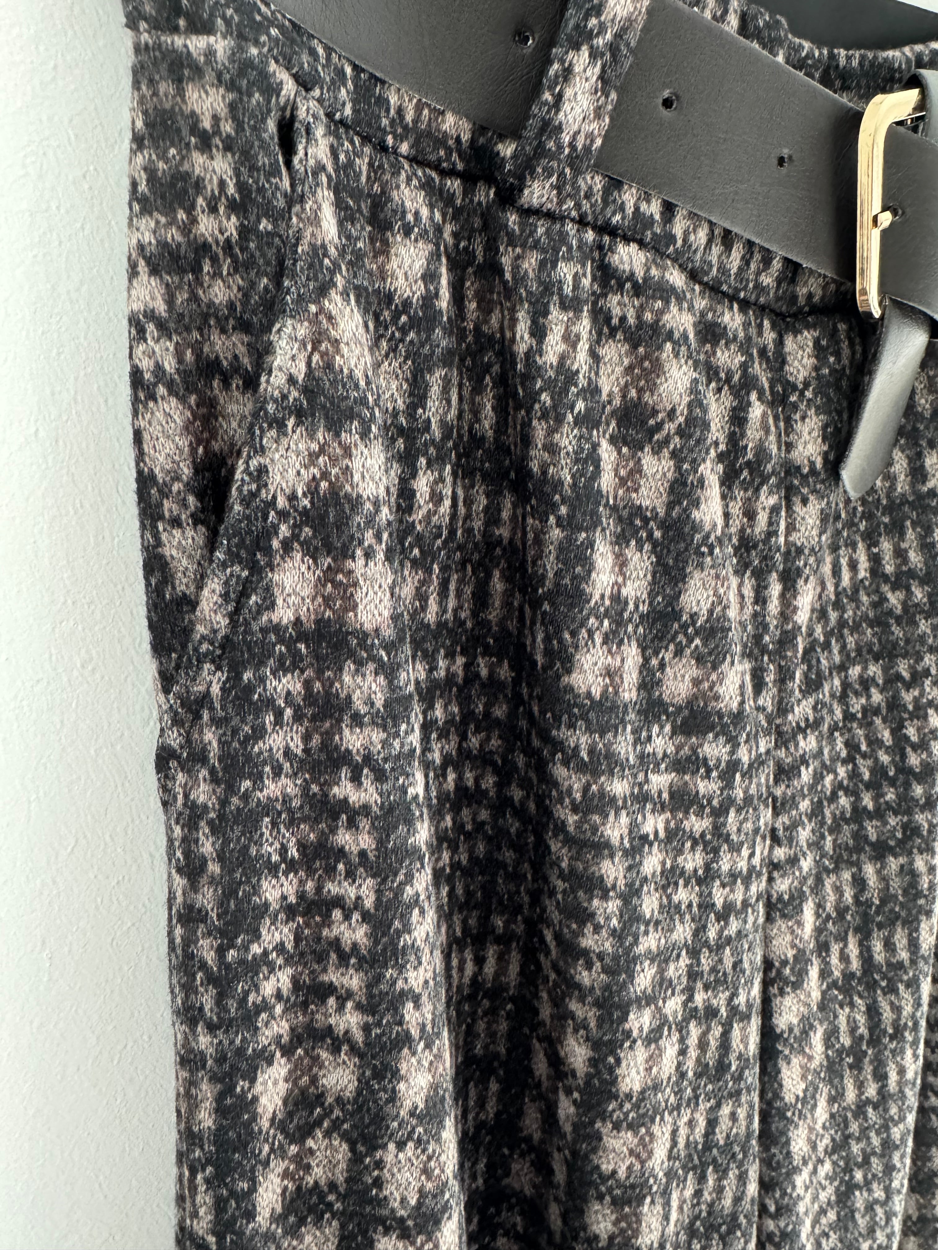Soft Brushed Check Trousers with Stretch Waist