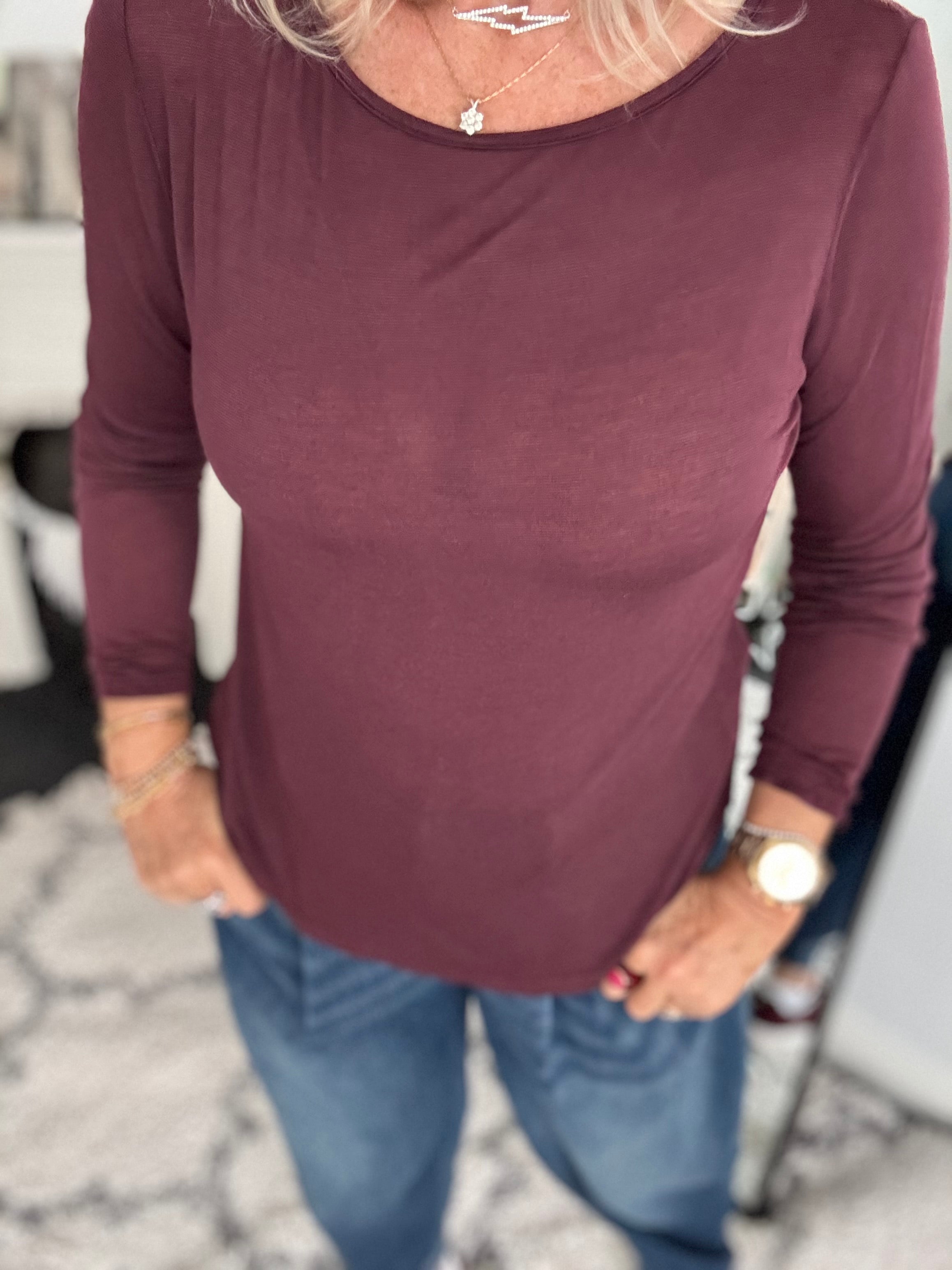 Ultrasoft Cashmere Blend Base Layer in Plum