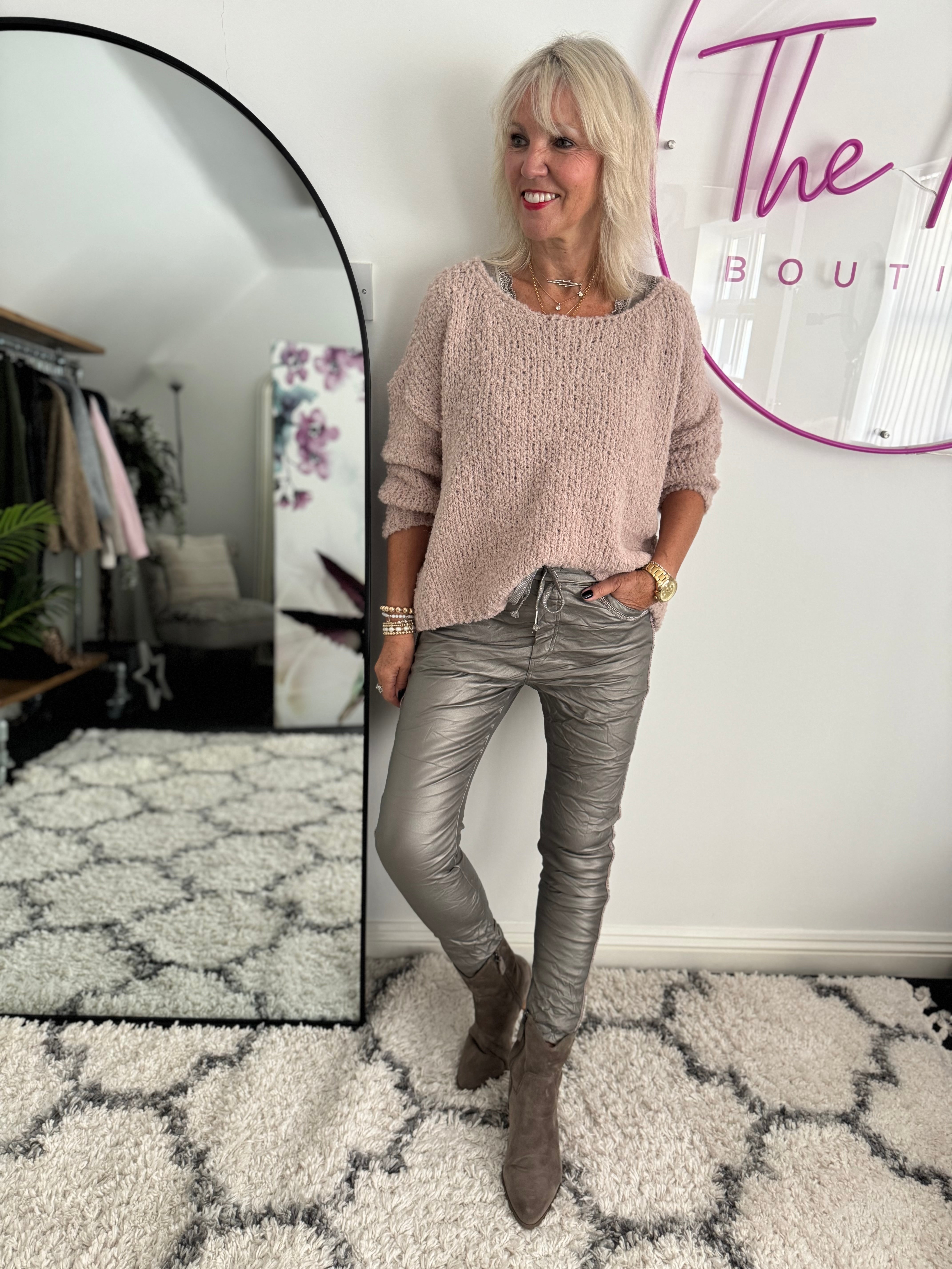 Boucle Jumper in Soft Pink