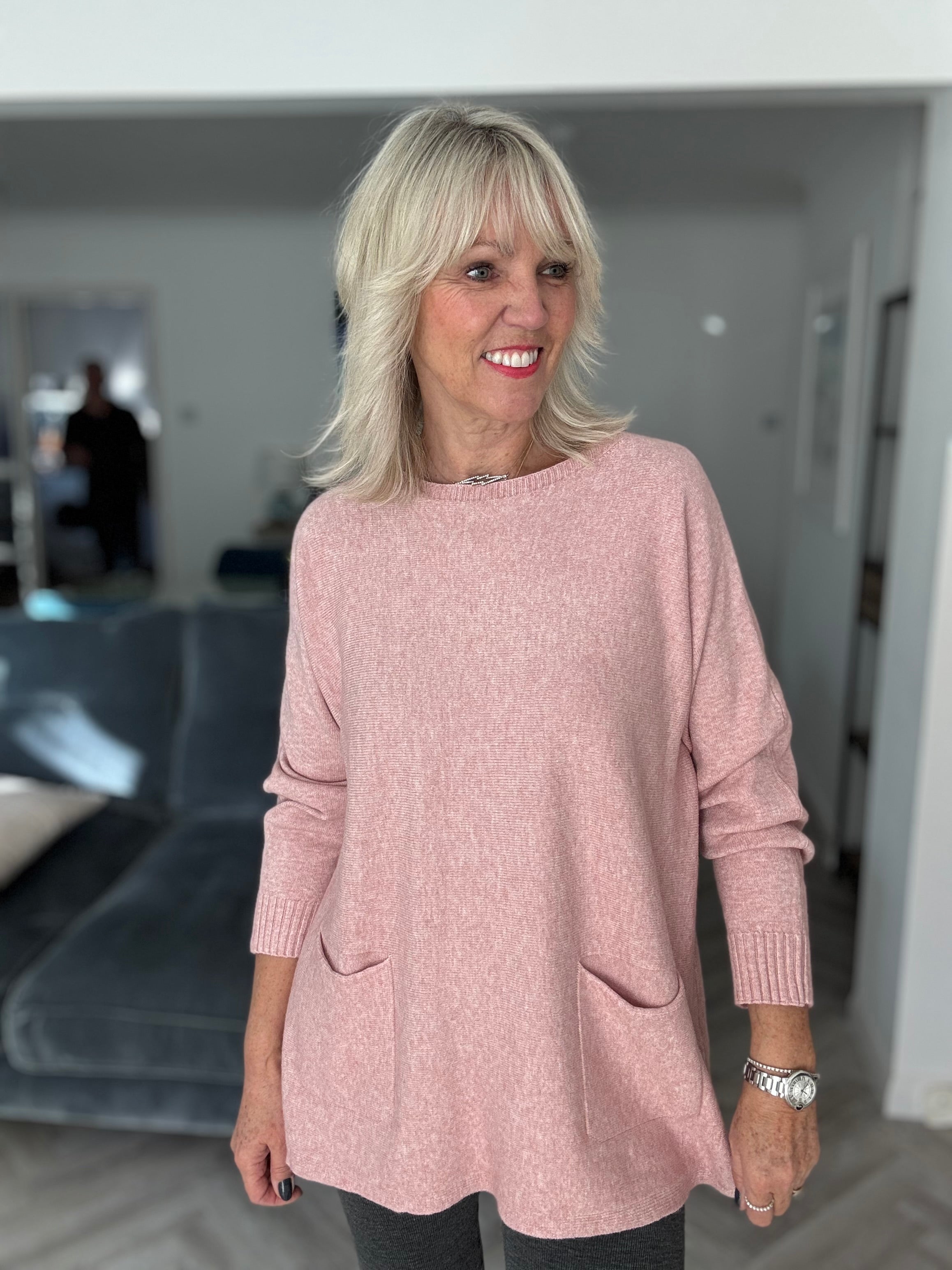 Pocket Jumper in Soft Pink