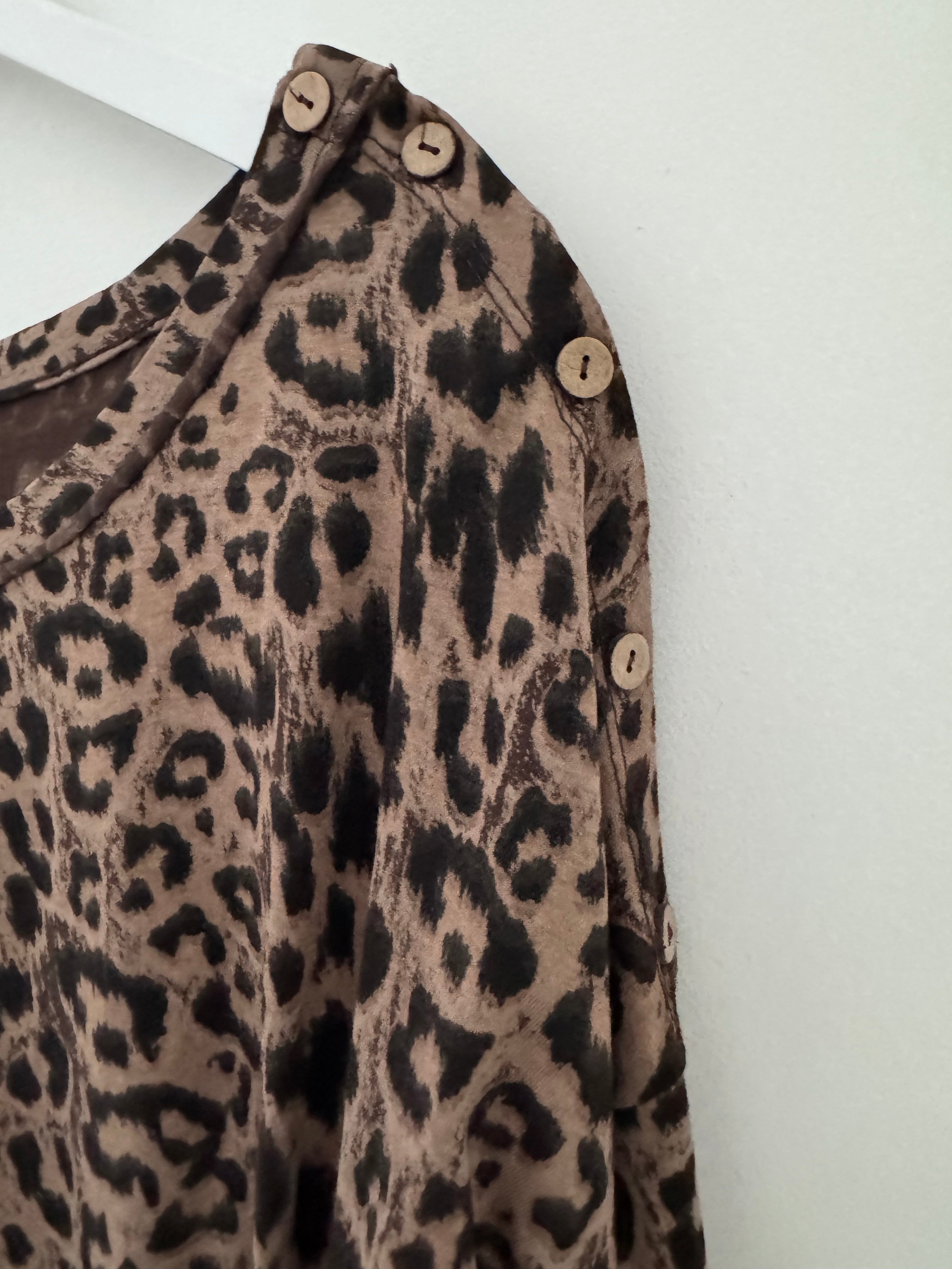 Leopard Print Cotton Top in Tan