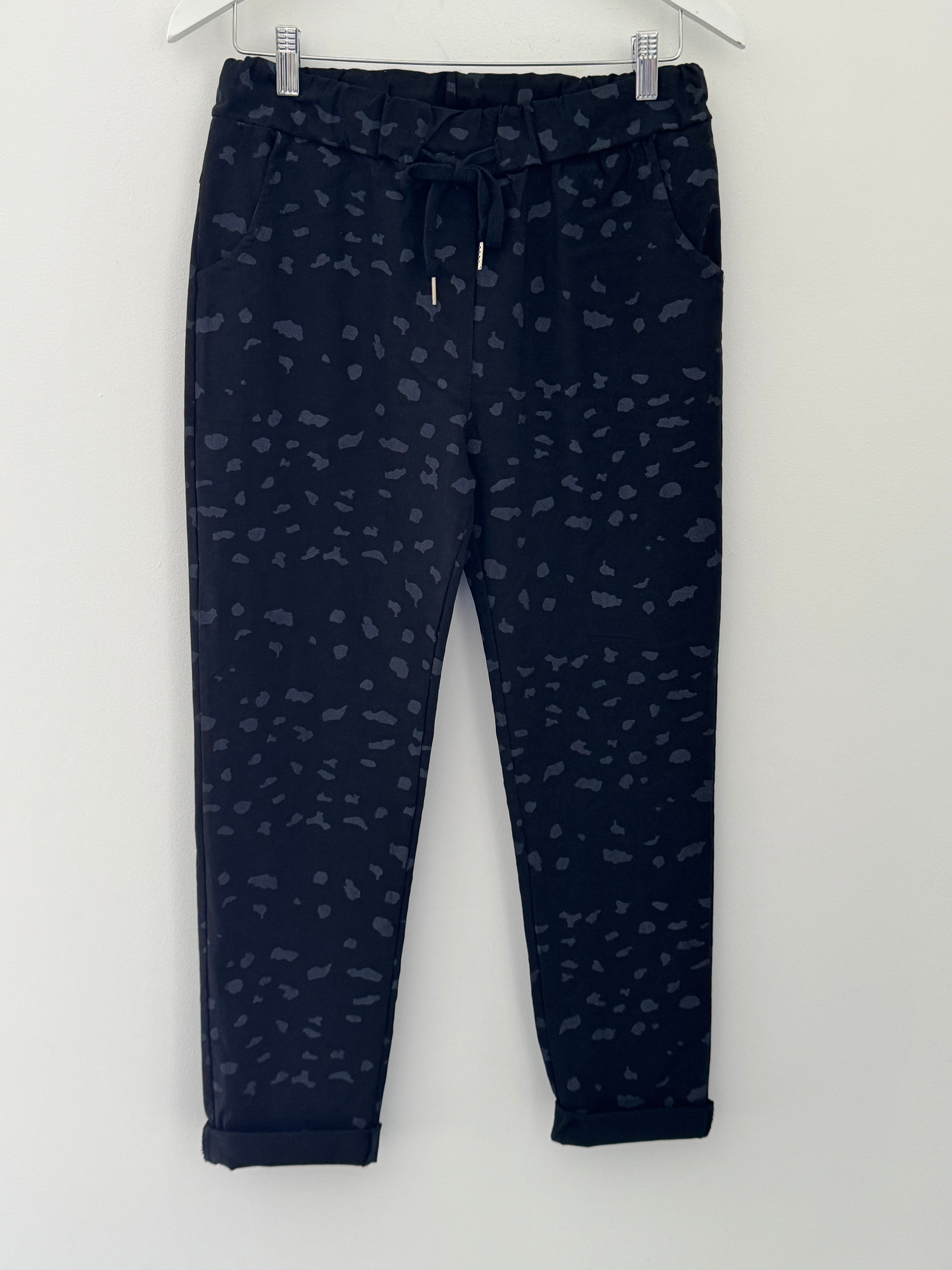 Super Stretch Joggers in Black Leopard