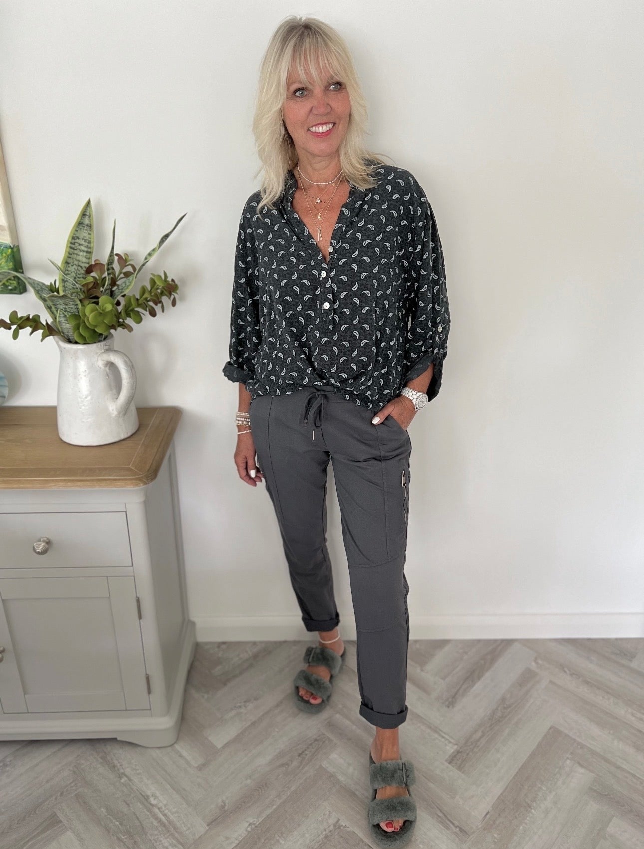 Jersey Stretch Joggers in Grey