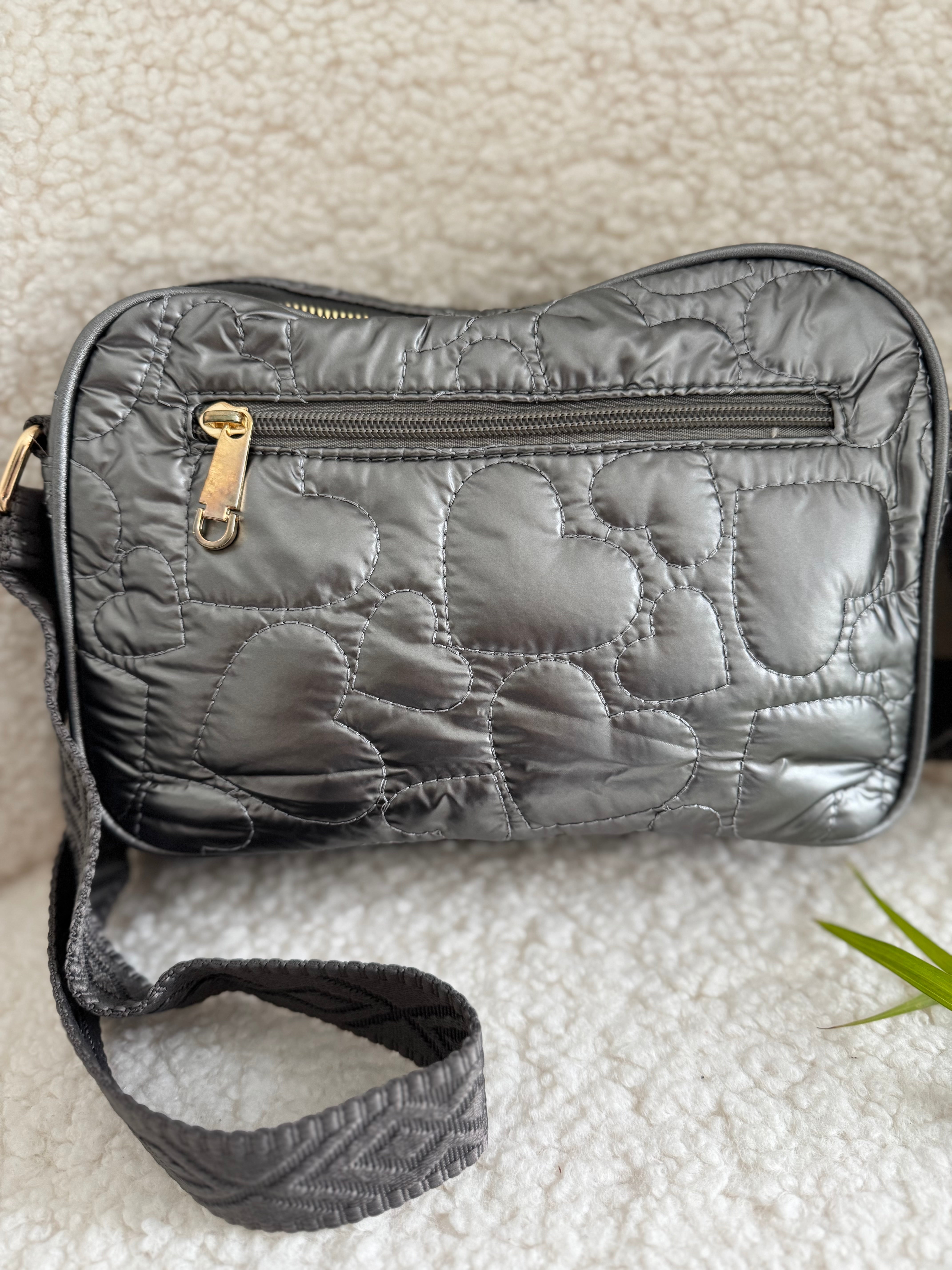 Crossbody Bag in Metallic Pewter