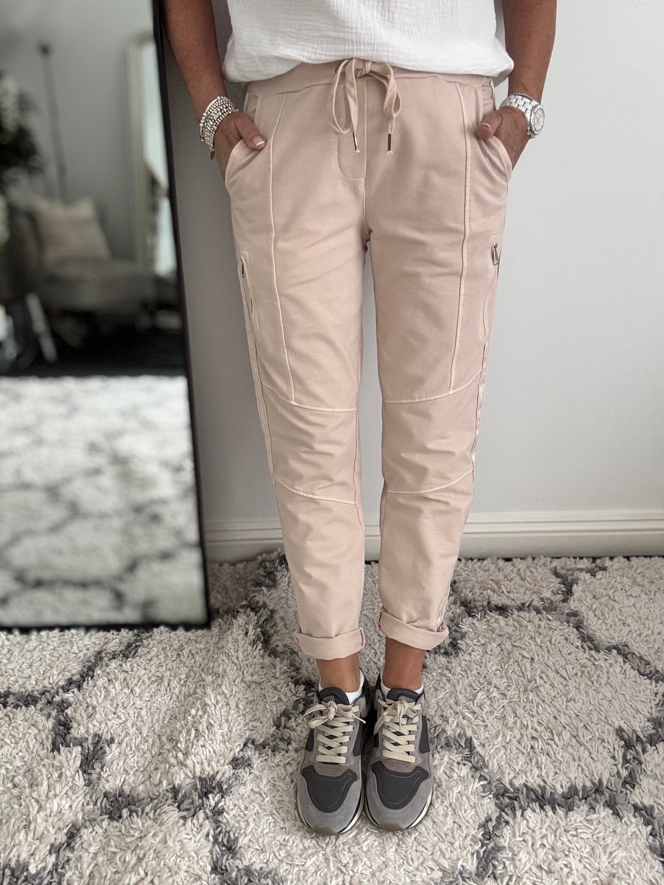 Jersey Stretch Joggers in Soft Pink