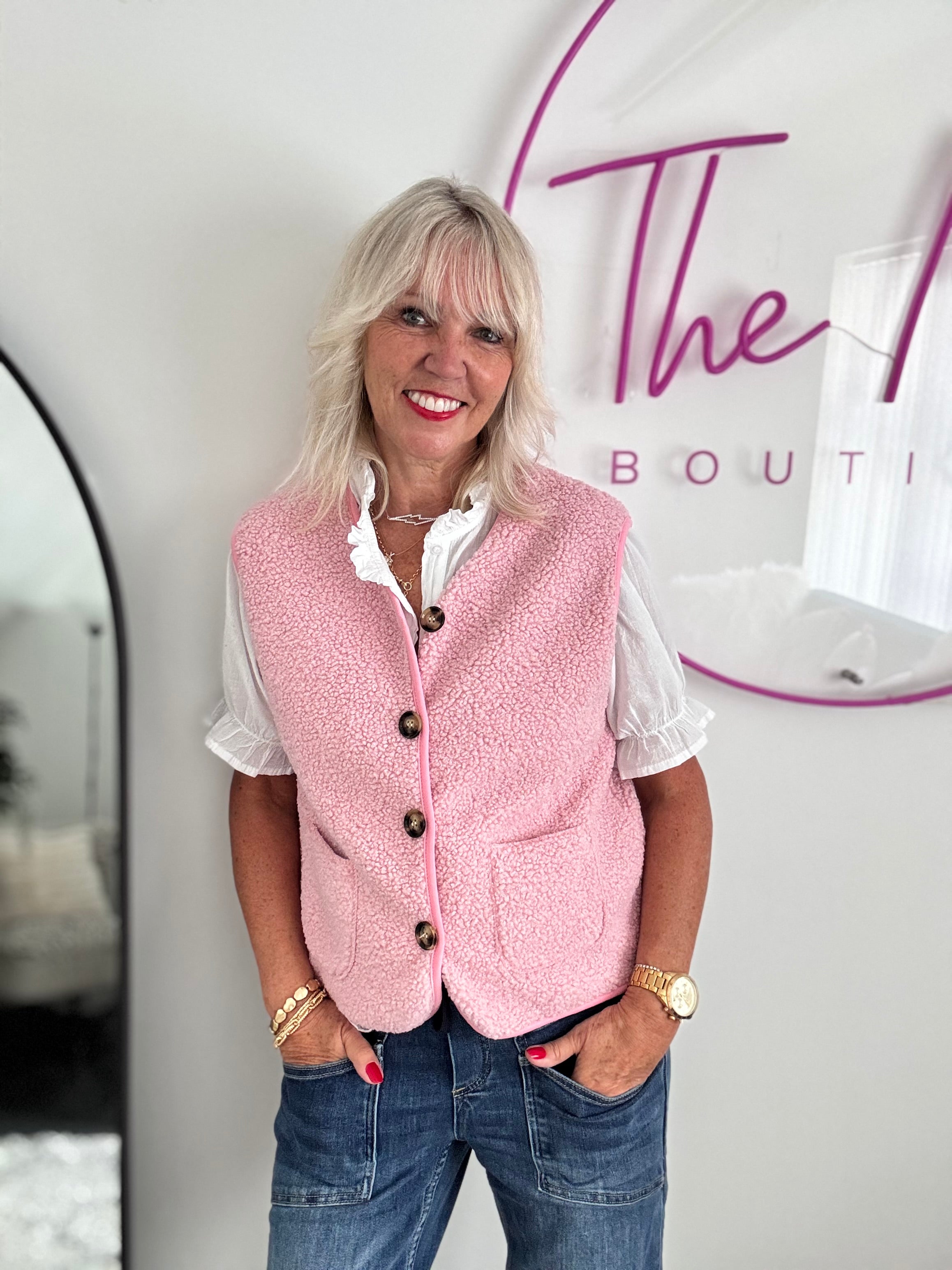 Boucle Gilet in Candy Pink
