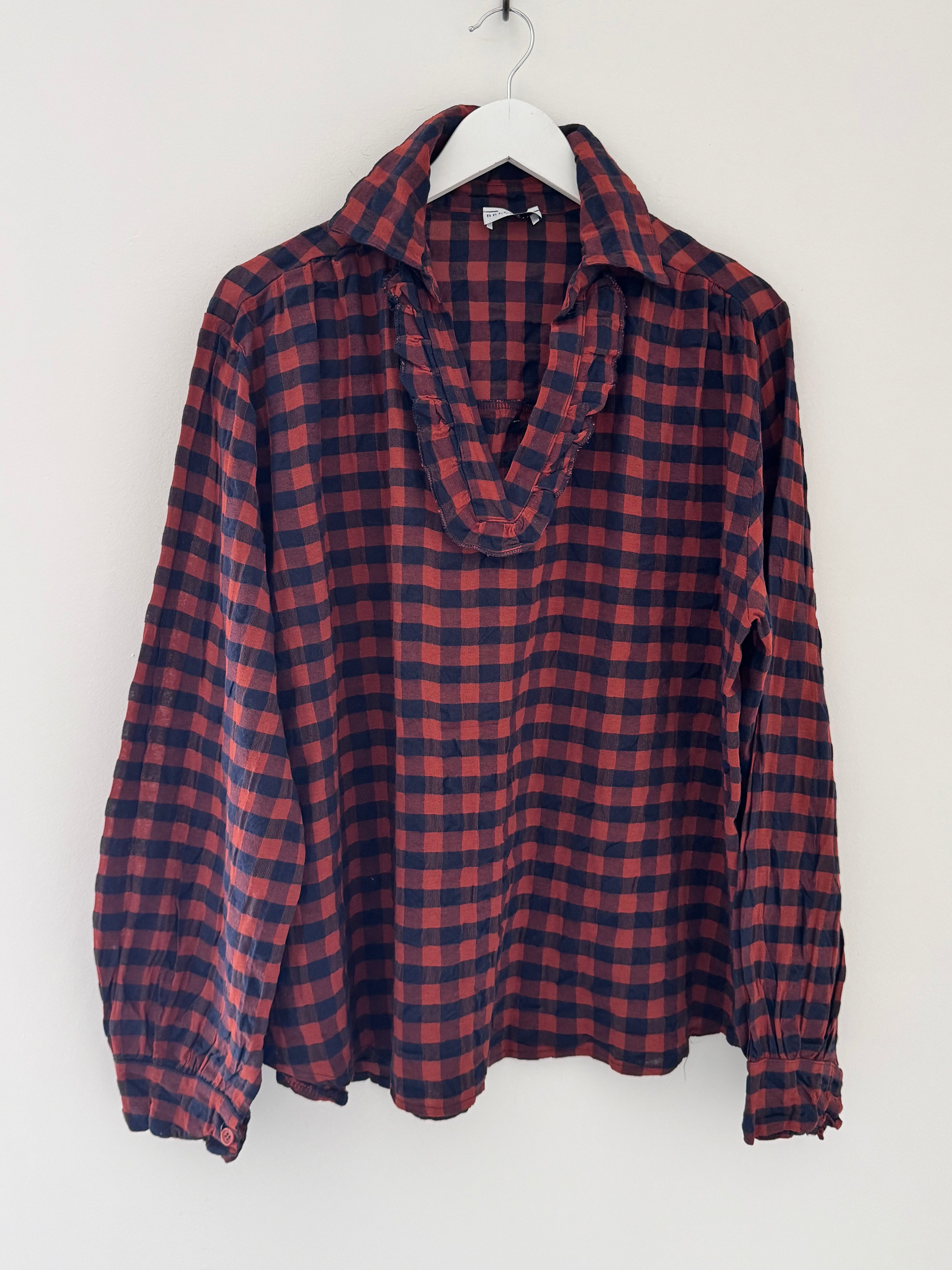Check Shirt in Rust & Navy