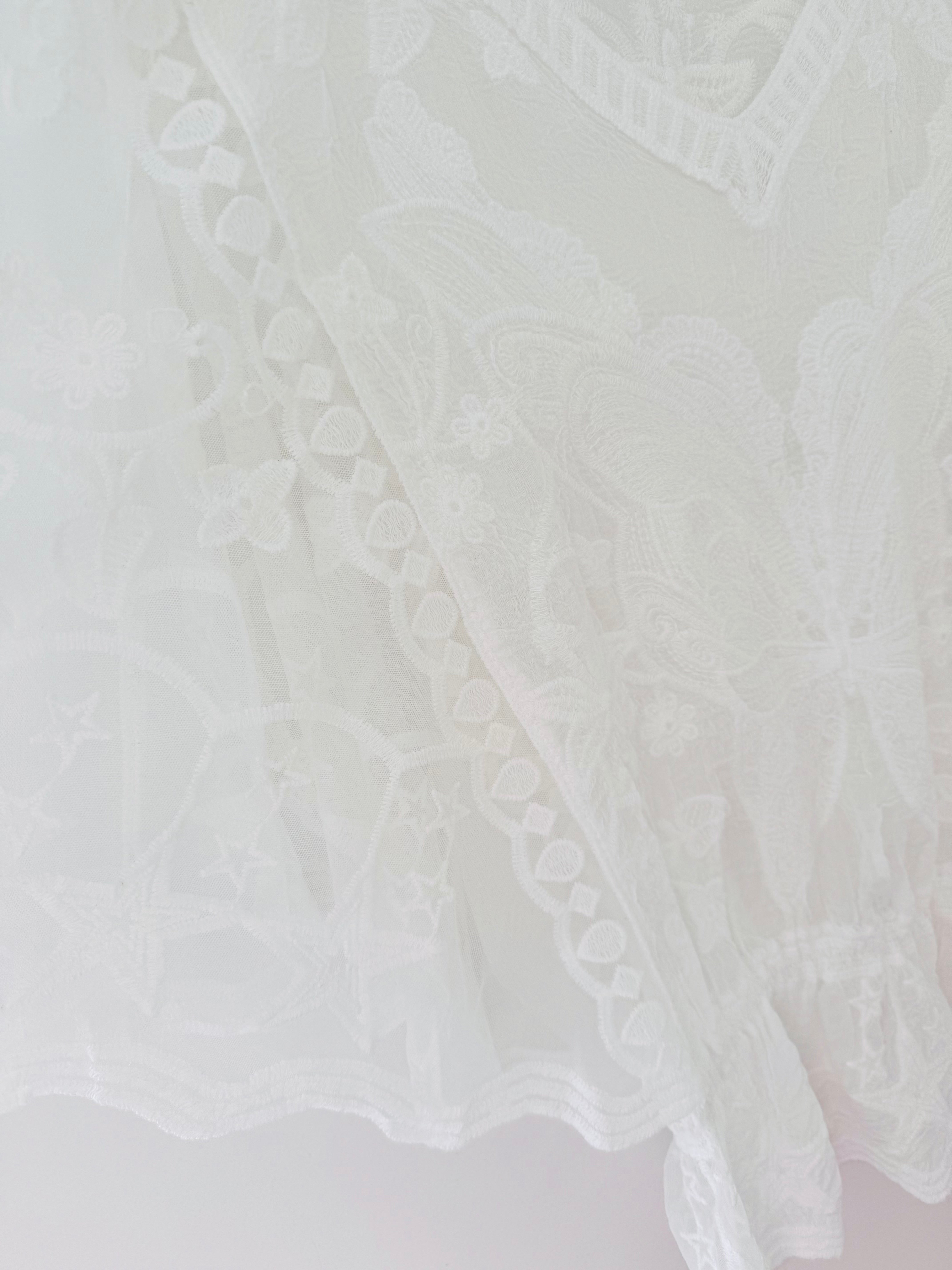 Lace Butterfly & Star Top in White