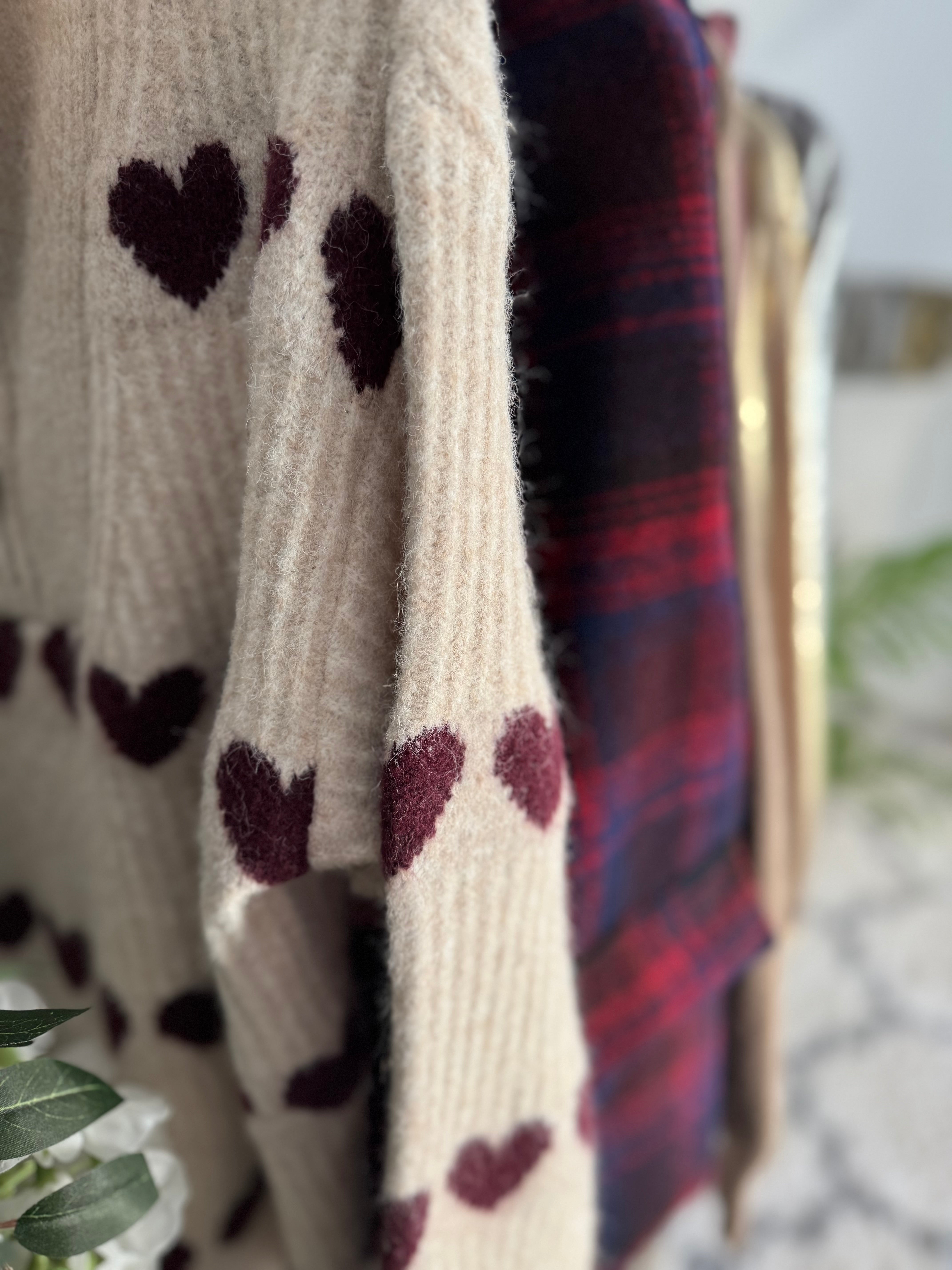 Super Soft Heart Knit with Quarter Zip