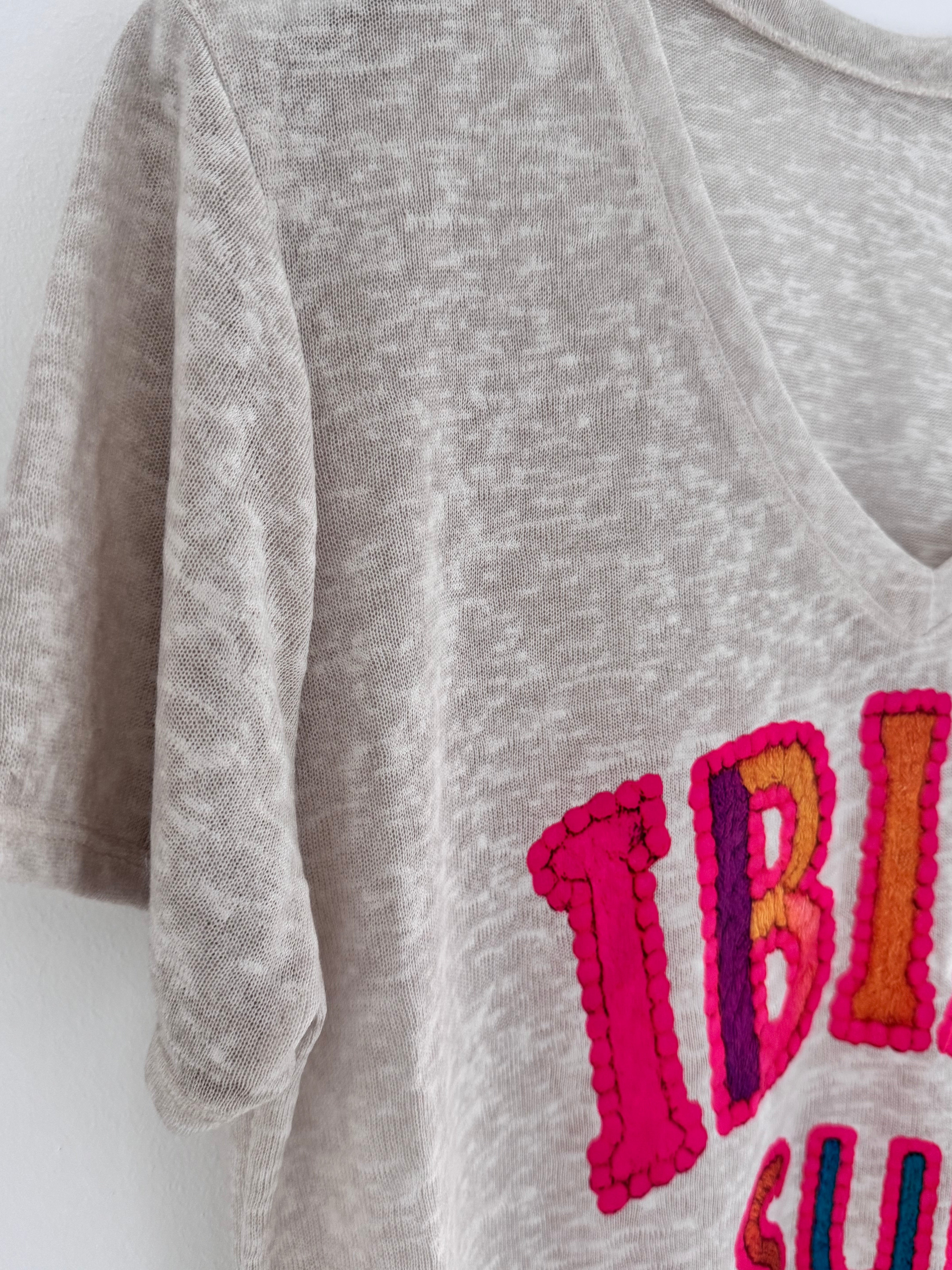 Ibiza Sun Tee in Stone